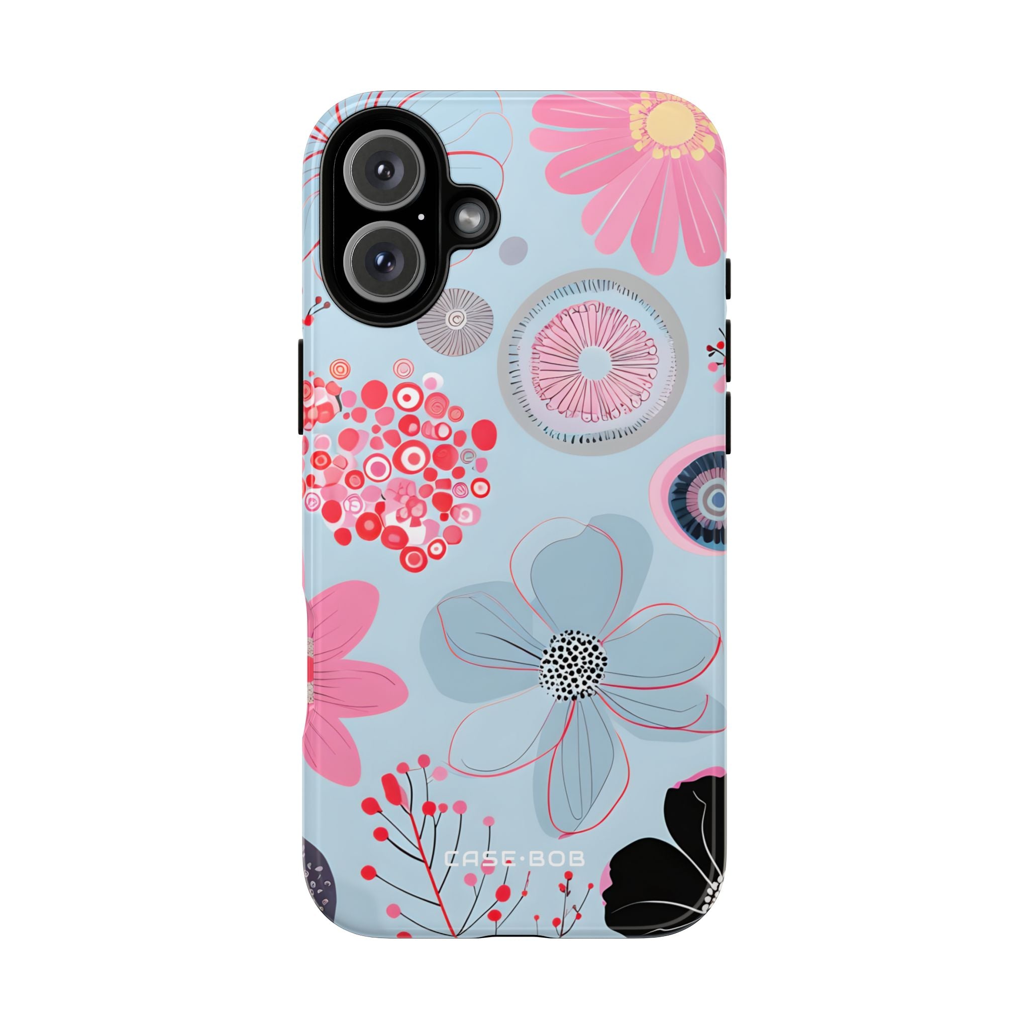 Floral Radiance Blue iPhone 16 Plus Case - Tough