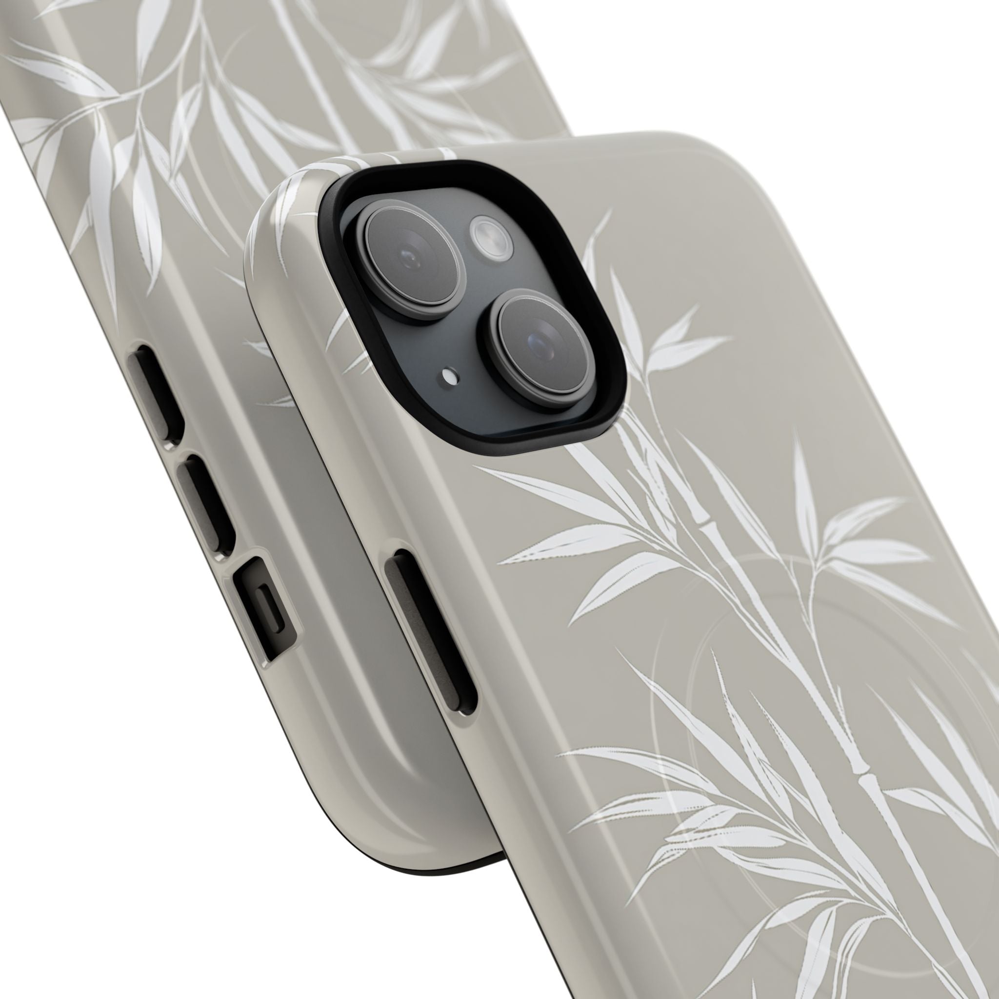 Beige Tough 2.0 Magsafe Phone Case for iPhone - Sandstone Bamboo Stalks