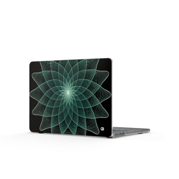 Verdant Harmonic Bloom · Clear Hard Case for MacBook · Black