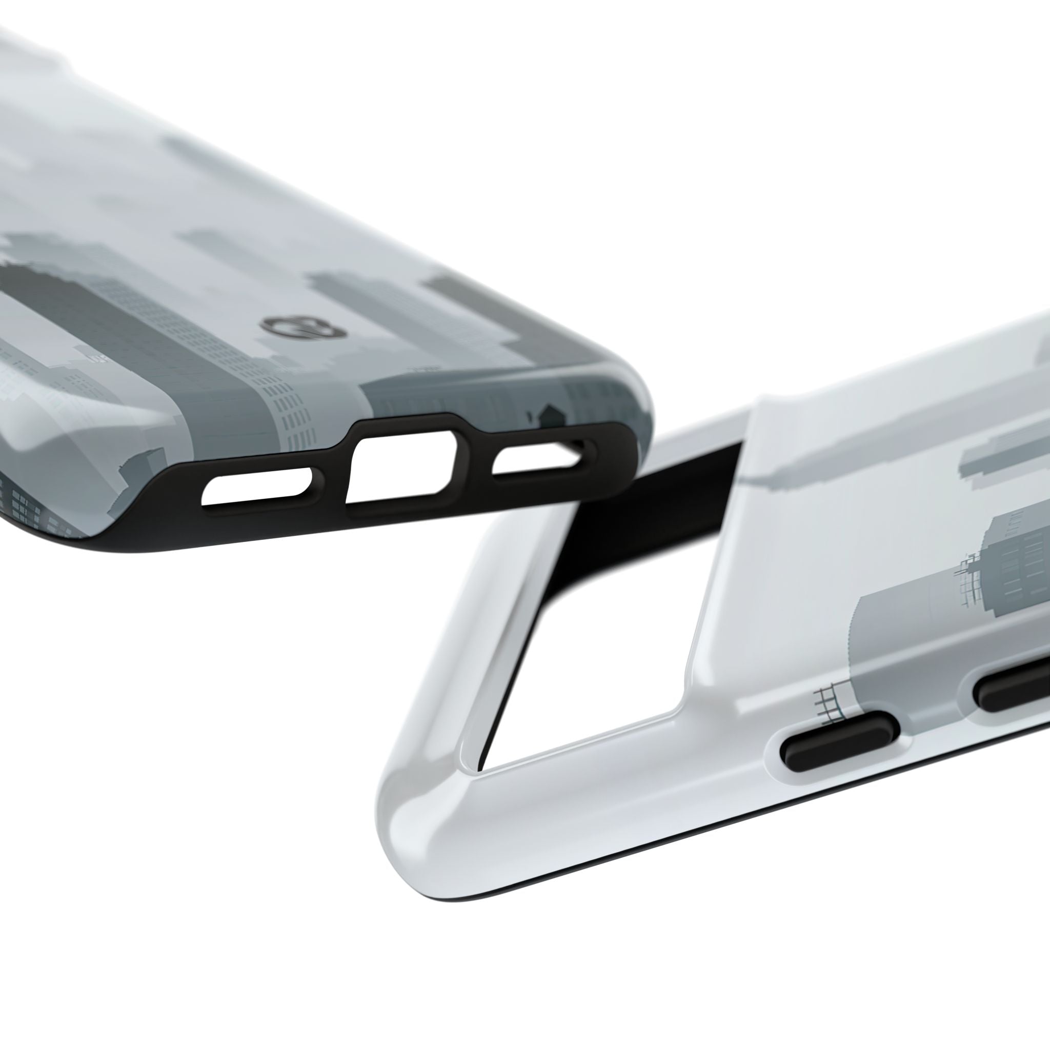 Grey Tough Phone Case for Google Pixel - Steel Mist Skyline