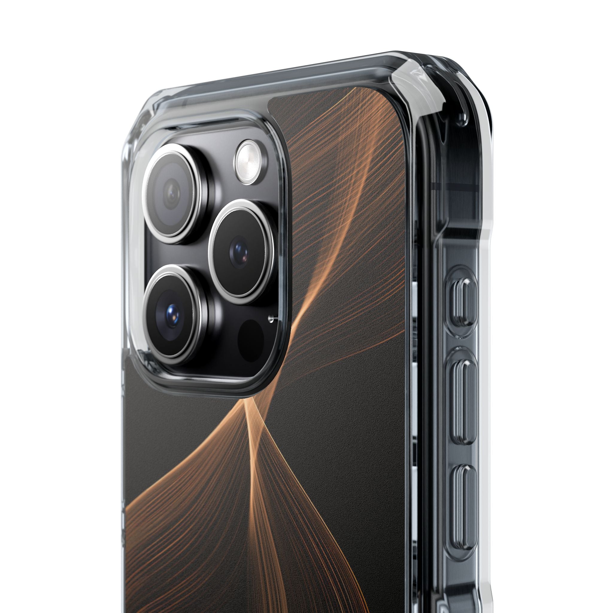 Brown Impact MagSafe Phone Case for iPhone - Copper Silk Wave