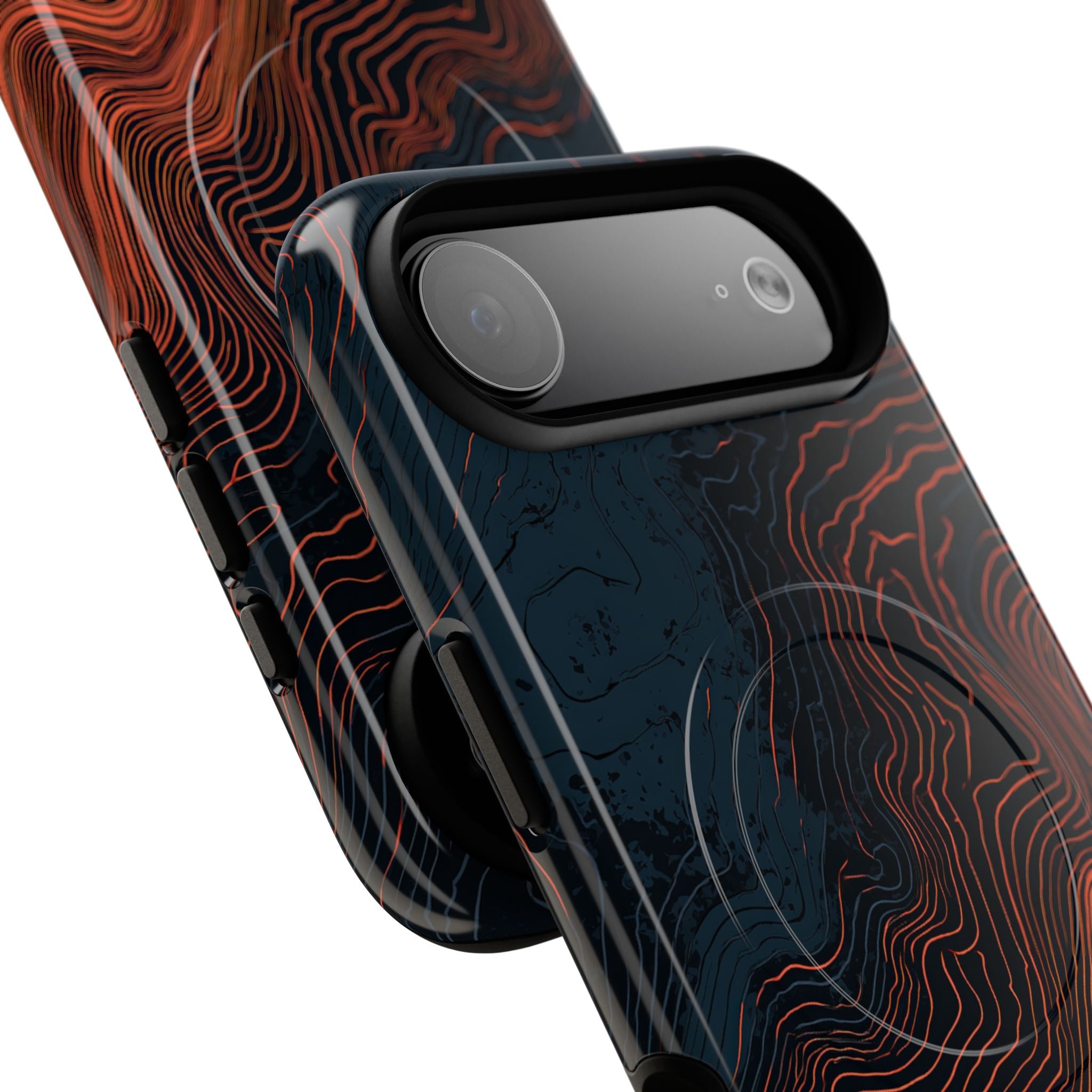 Black Tough 2.0 Magsafe Phone Case for iPhone - Volcanic Basalt Map