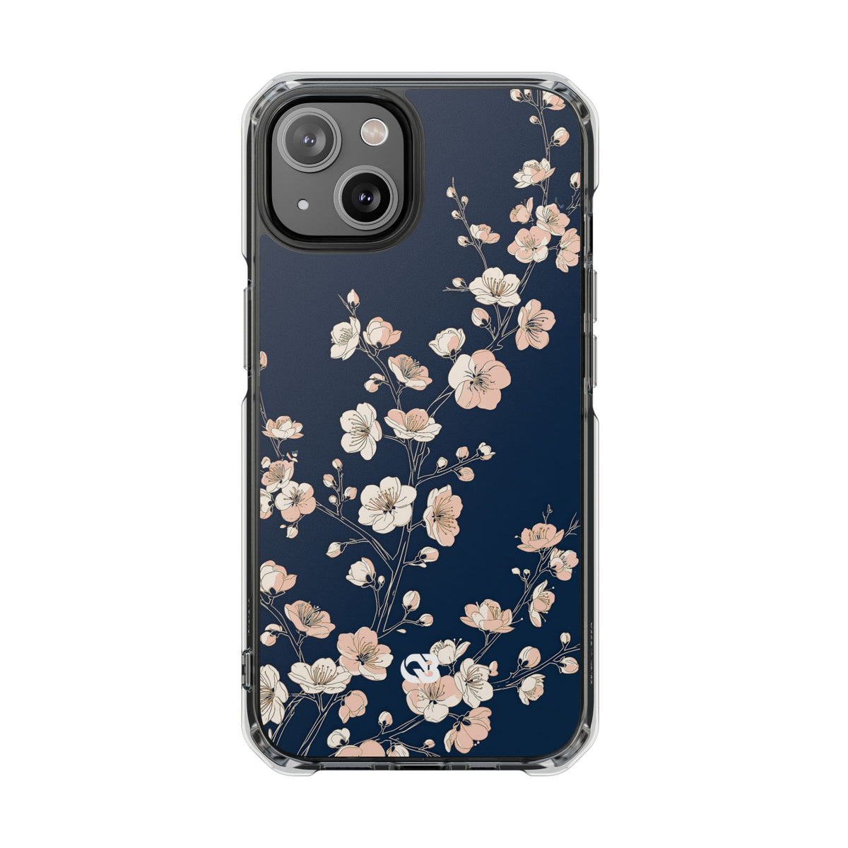Midnight Plum Blossom · Clear Impact Magnetic Phone Case for iPhone · Blue