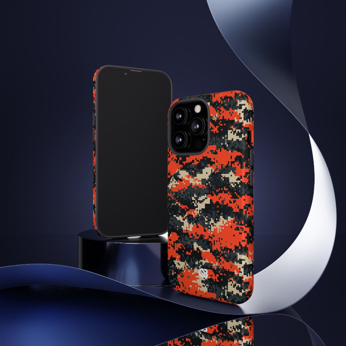 Signal Pixel Camo · Tough Phone Case for iPhone · Orange