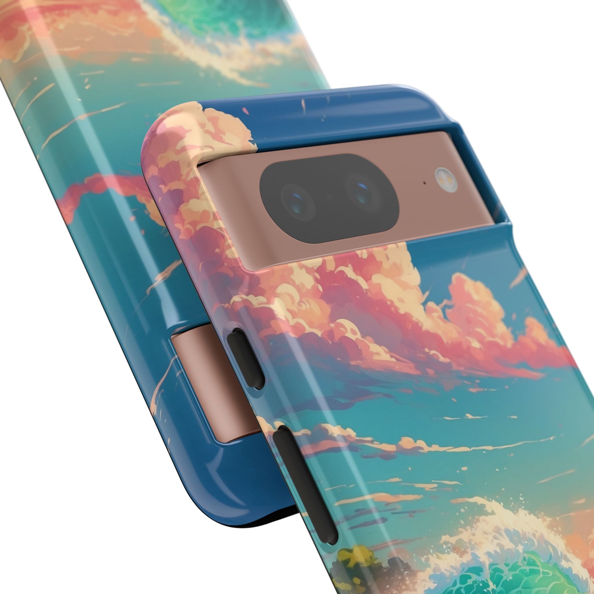 Turquoise Curl Google Pixel 8 Case - Tough