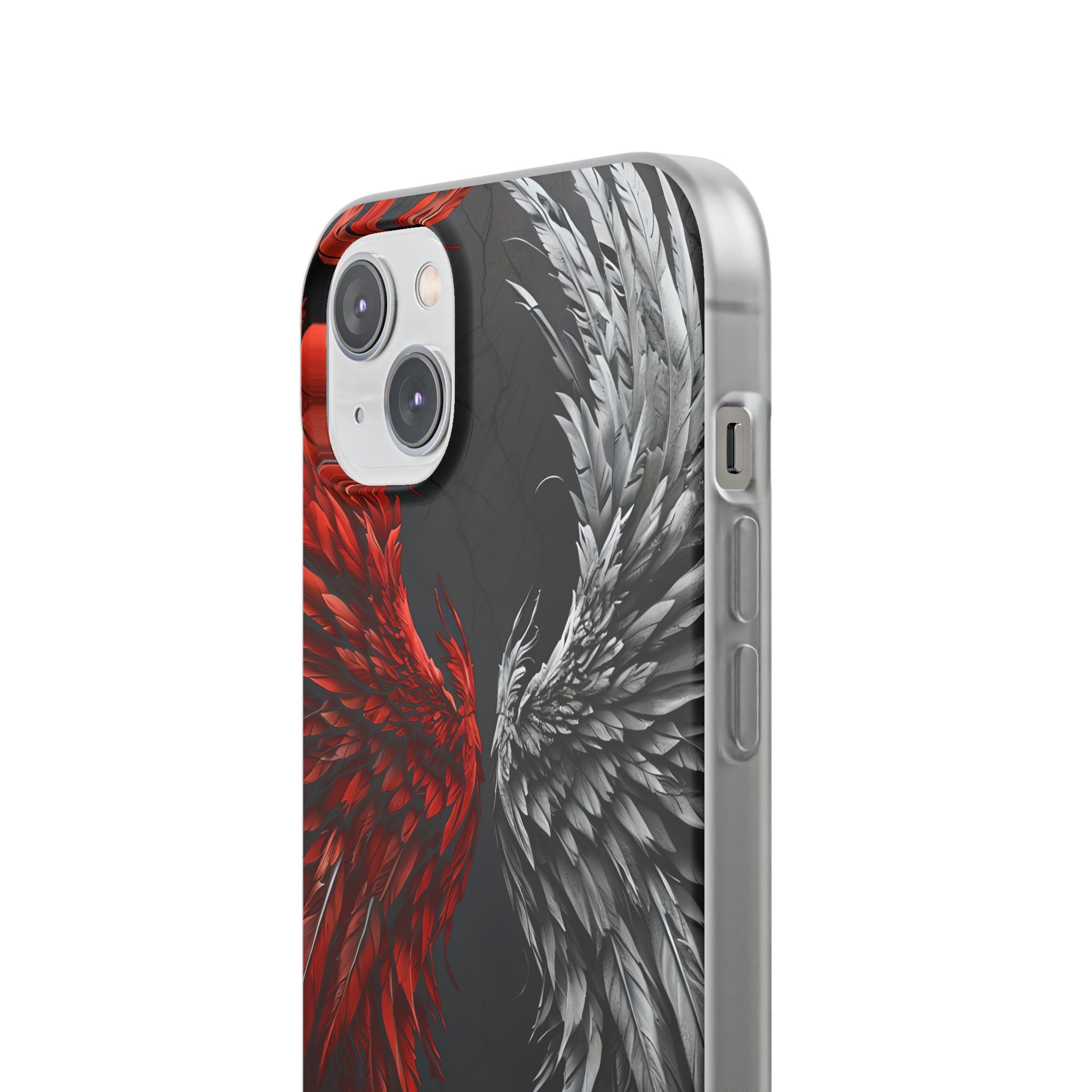 Split Crimson Wing · Soft Phone Case for iPhone