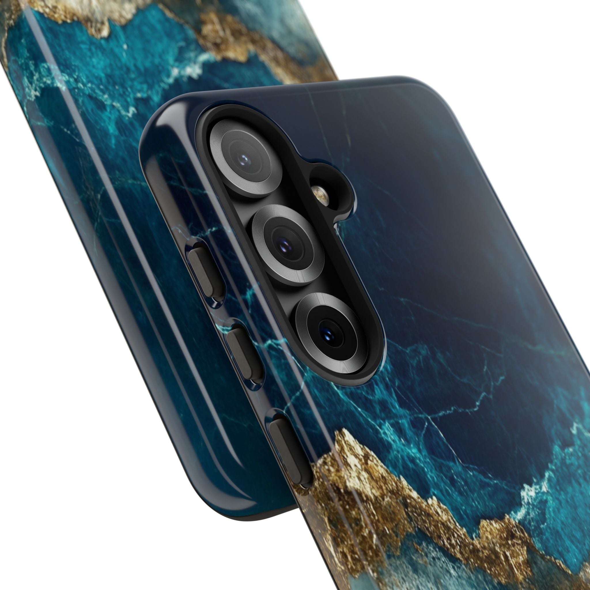 Gezacktes Gold geteiltes Samsung S25 Case - Tough