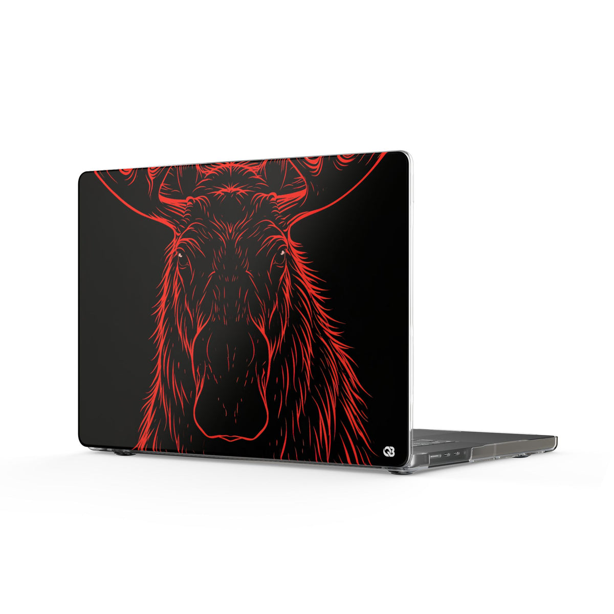 Nordic Moose Contour · Clear Hard Case for MacBook · Red