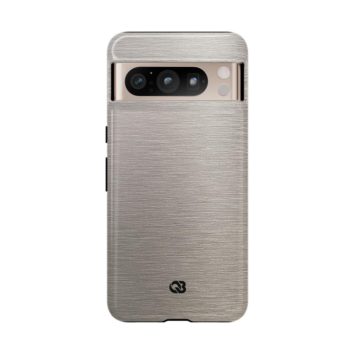 Grey Tough Phone Case for Google Pixel - Brushed Nickel Linen