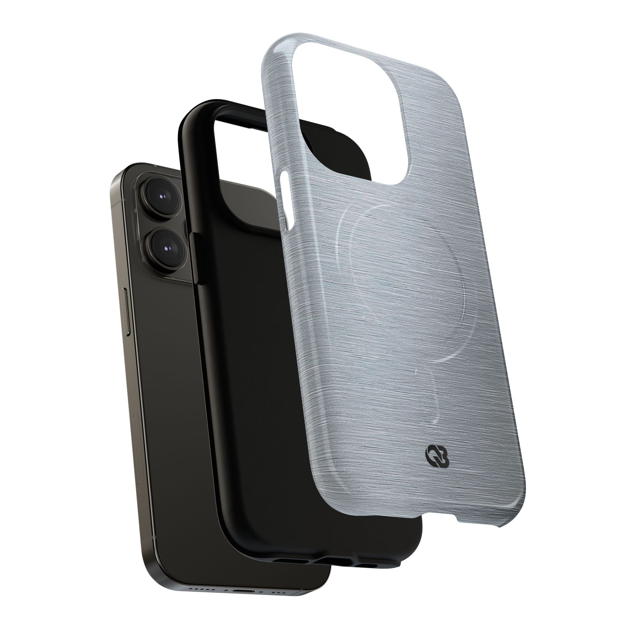 Silver Tough 2.0 Magsafe Phone Case for iPhone - Satin Chrome Grain