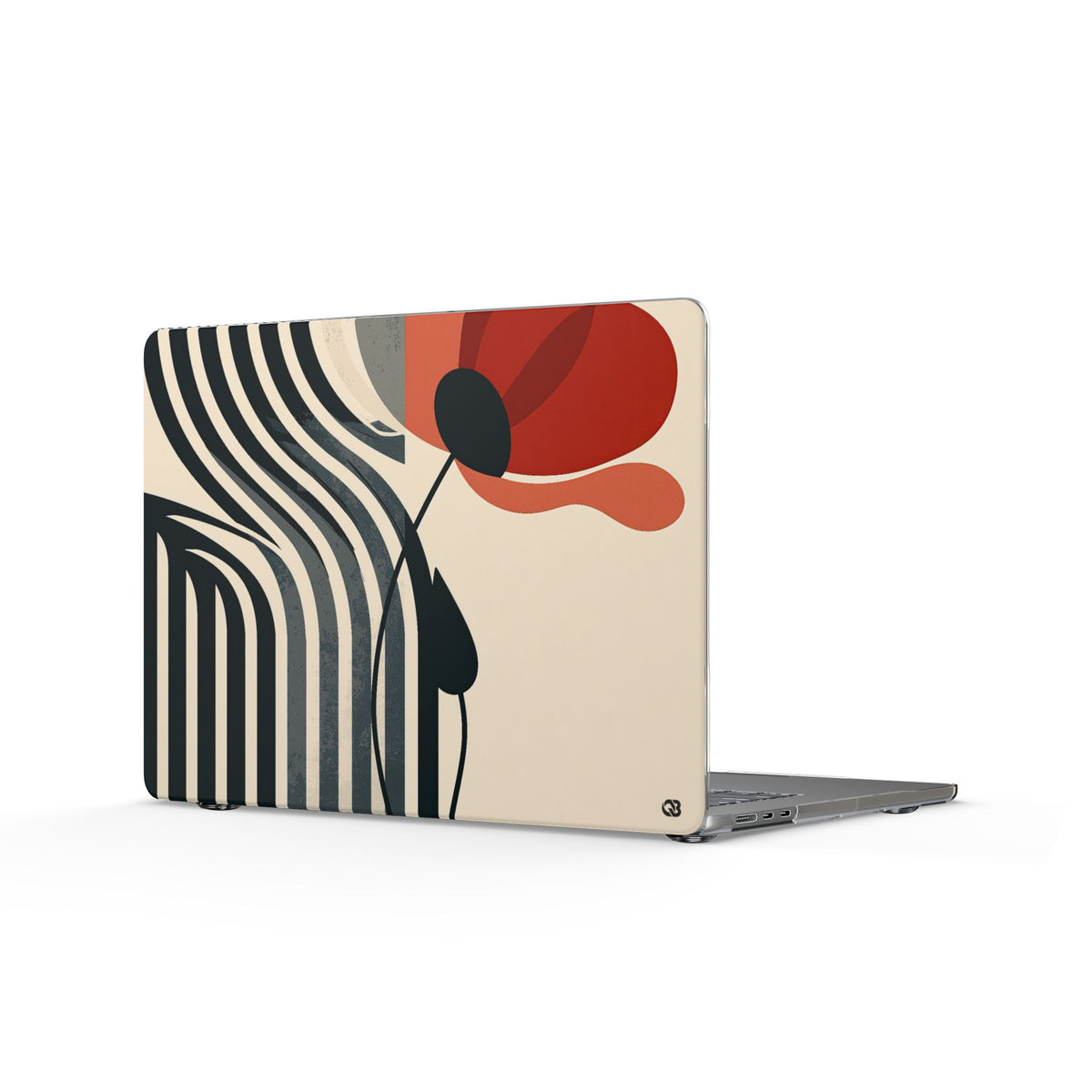 Modernist Poppy · Clear Hard Case for MacBook · Beige