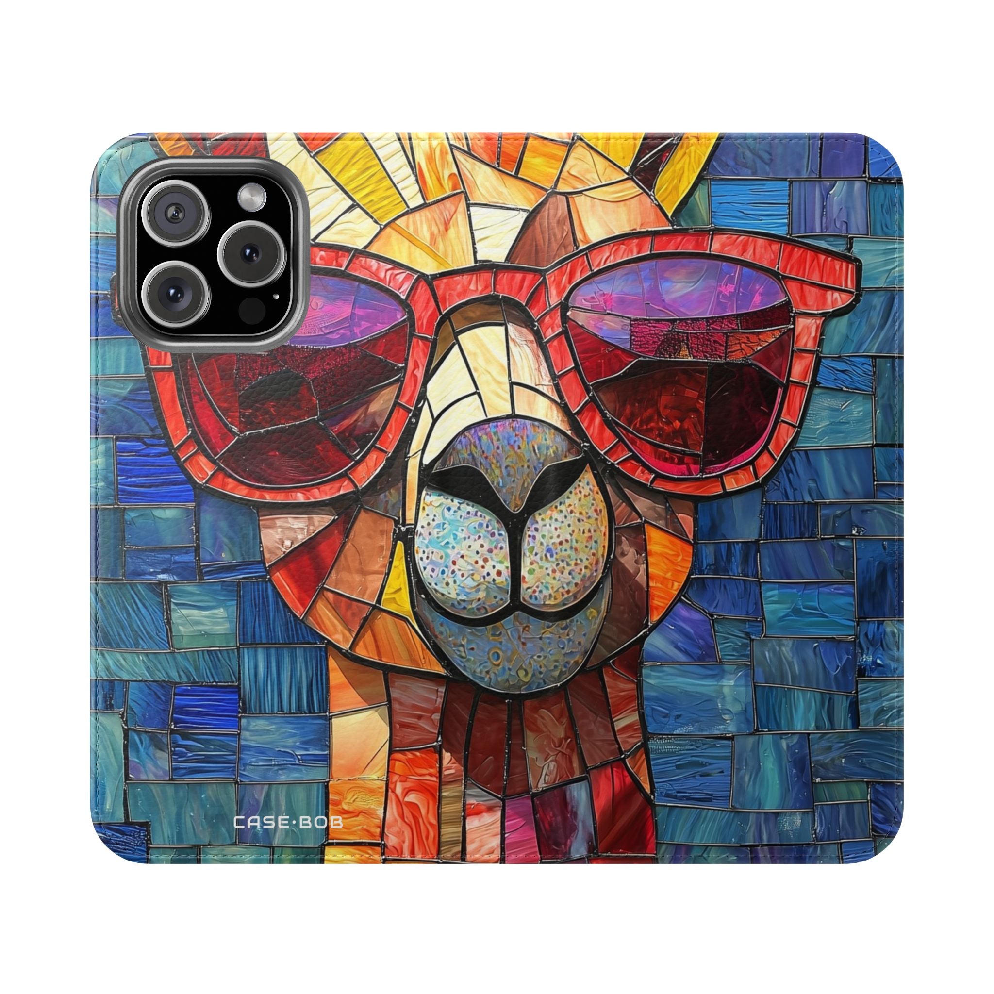 Sunglass Llama Mosaic - iPhone 16 Max Case - Wallet