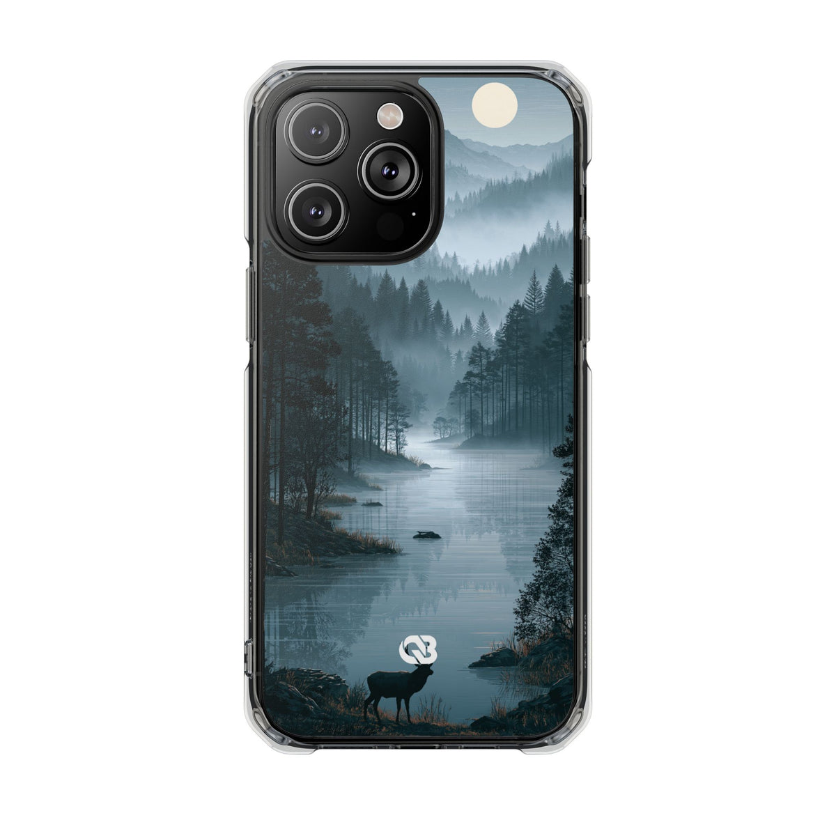 Silent Nordic Fjord · Clear Impact Magnetic Phone Case for iPhone · Blue