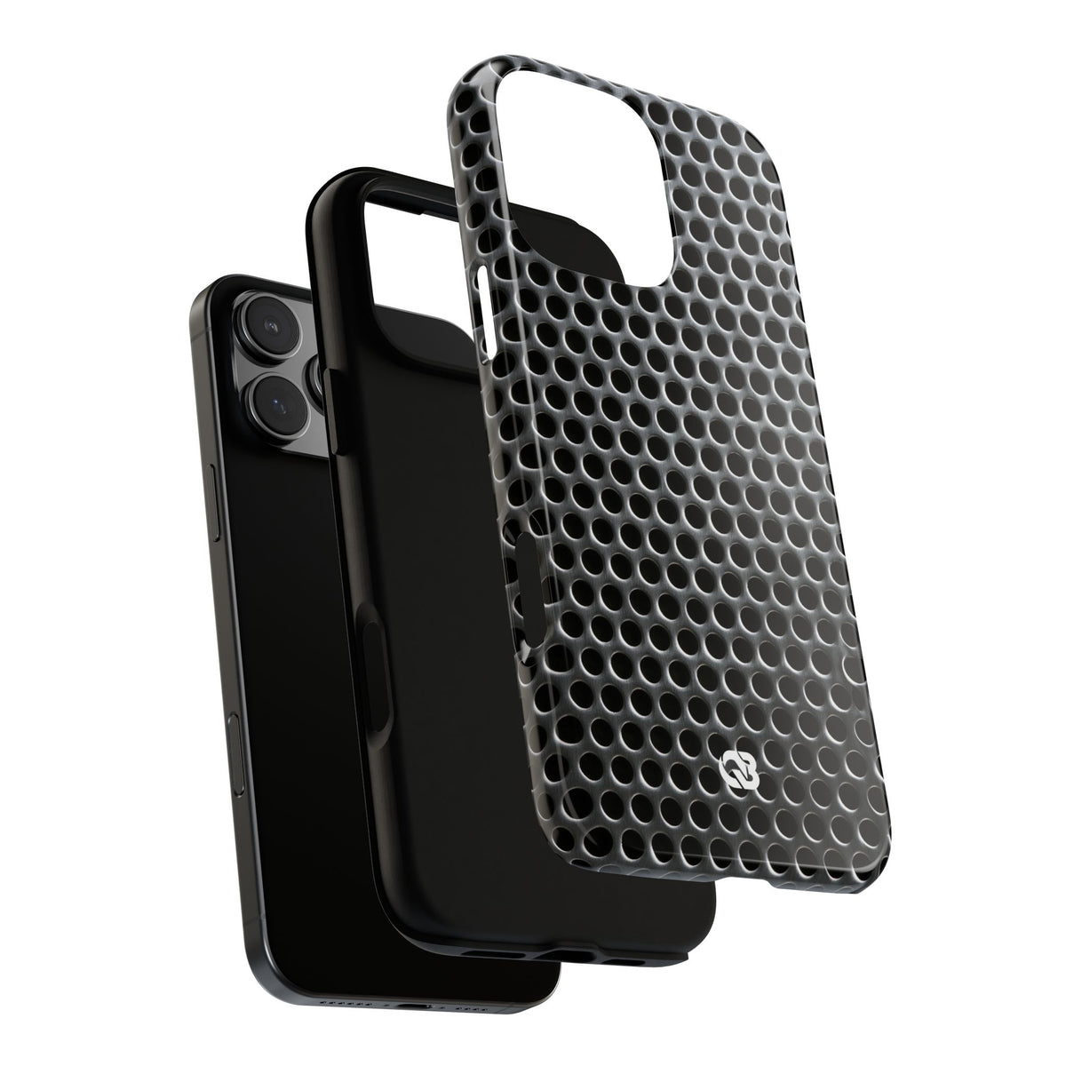 Brushed Perforated Steel · Tough Phone Case for iPhone · Silver