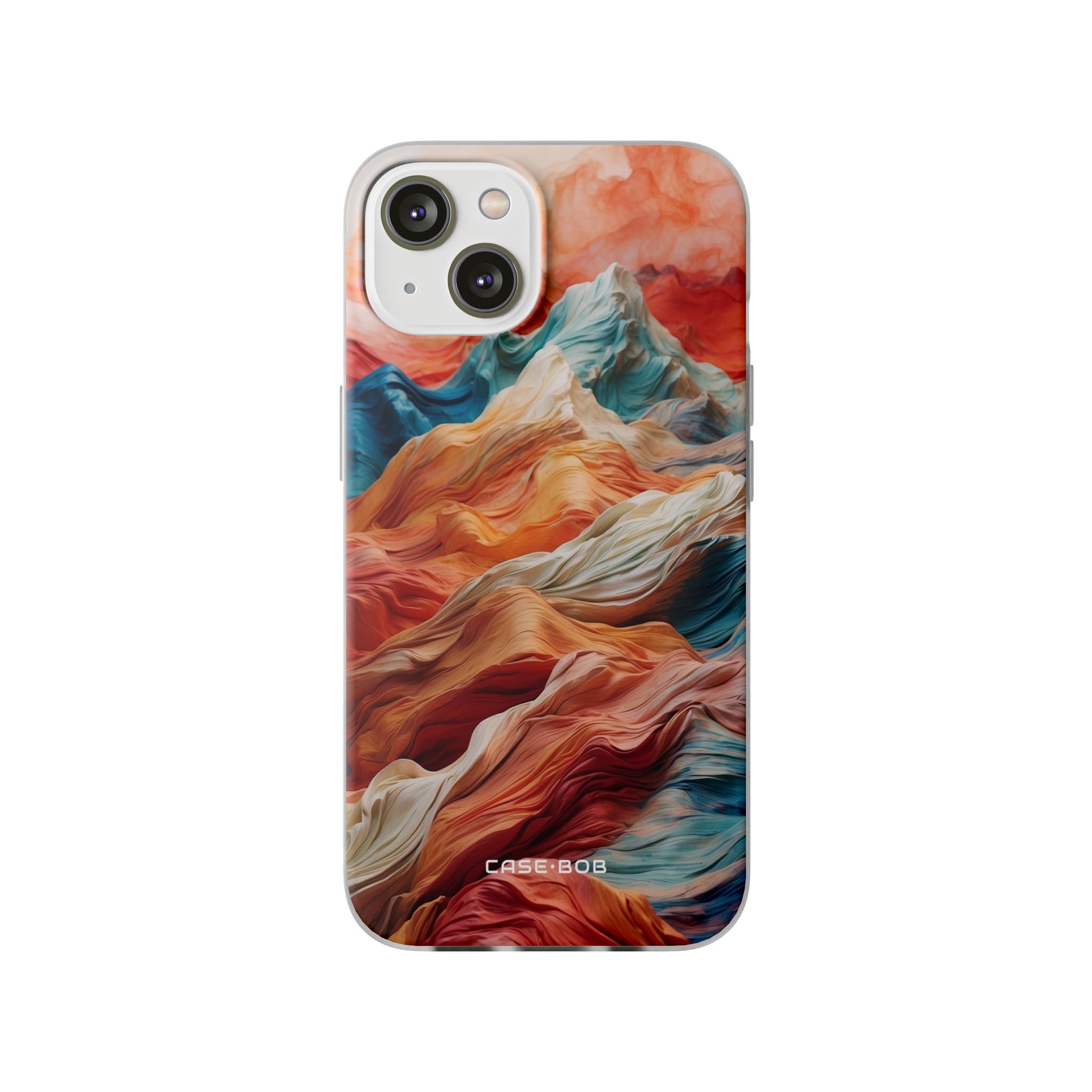 Fabric Peaks Cream iPhone 14 Skal - Mjuk