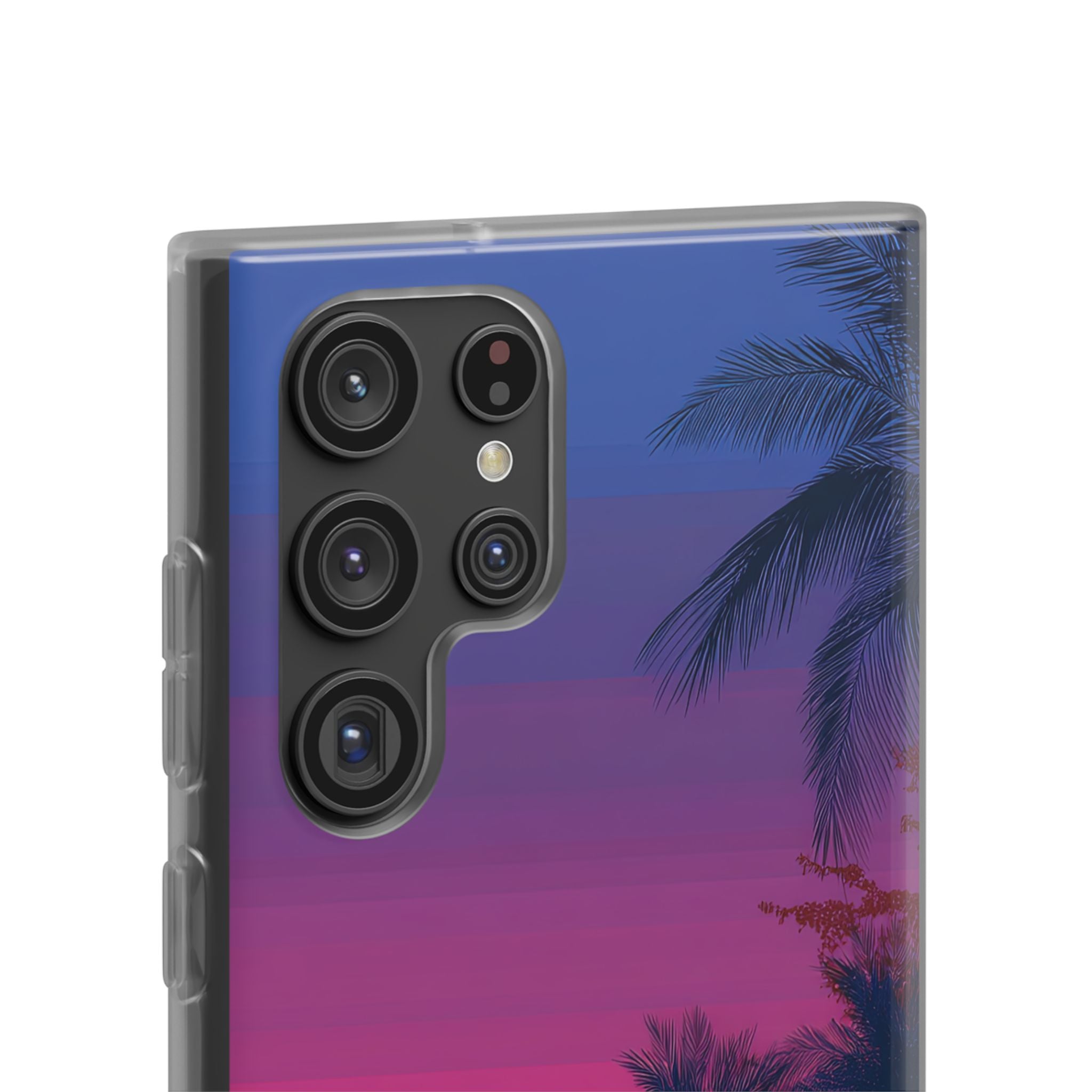 Neon Horizon Palms · Soft Handyhülle für Samsung