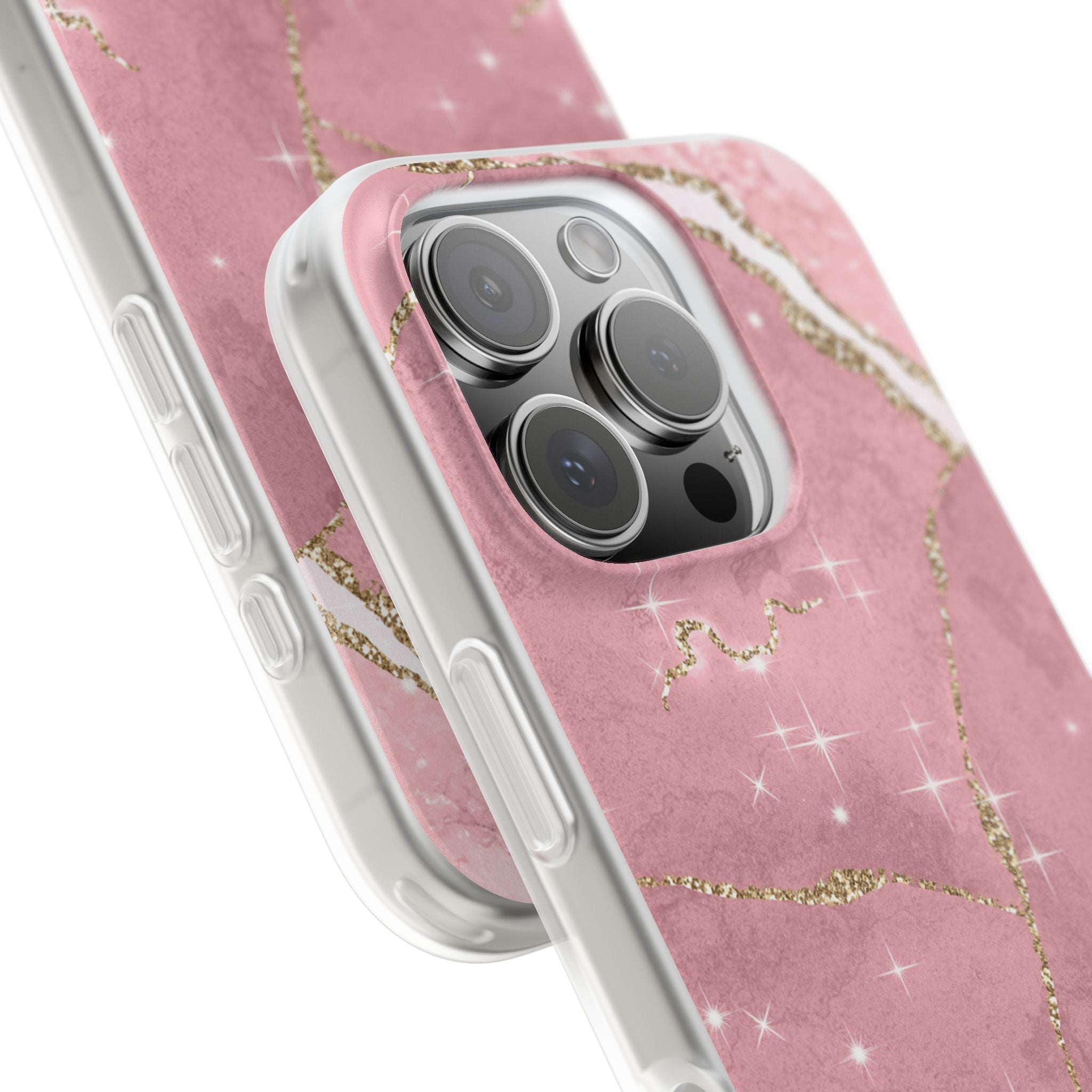 Rose Sparkle Marble · Soft Coque de téléphone pour iPhone