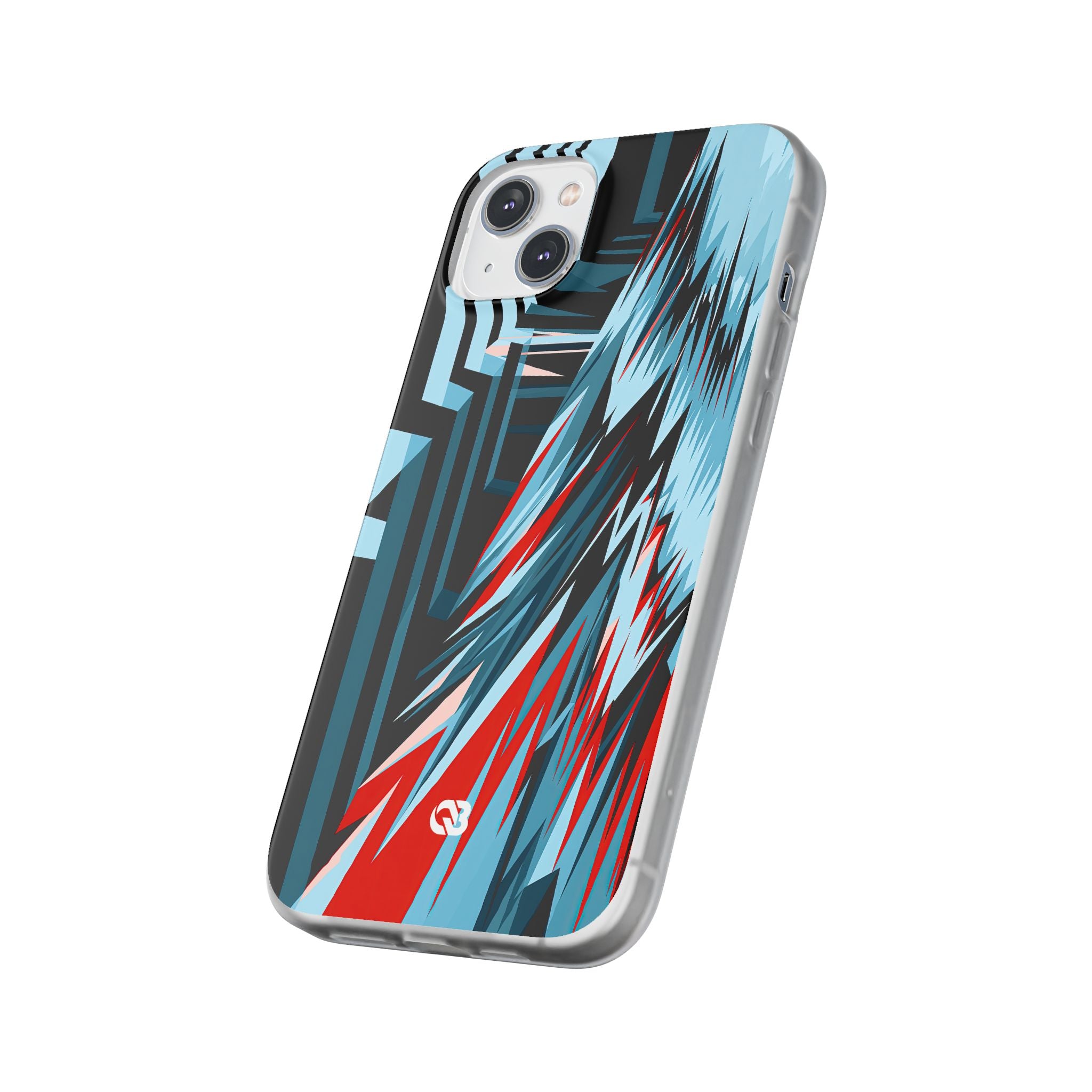 Blue Lite Phone Case for iPhone - Glitch Peak Cyan