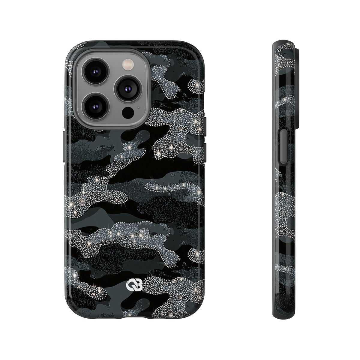 Glitter Shadow Camo · Tough Phone Case for iPhone · Black