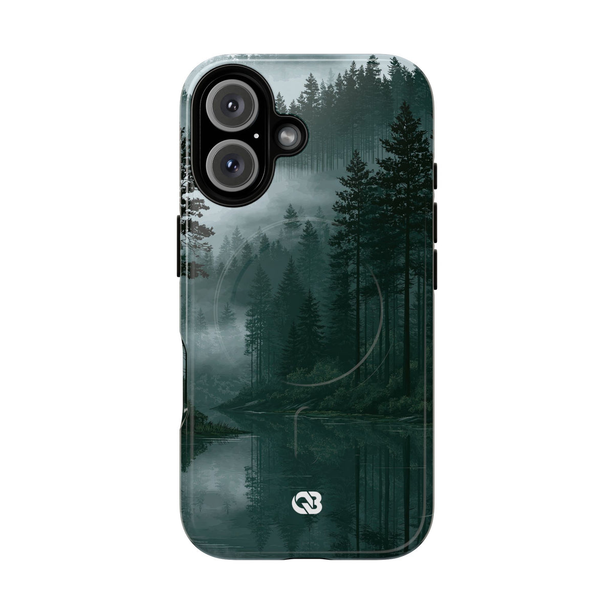 Misty Pine Reflections · Tough 2.0 Magnetic Phone Case for iPhone · Green