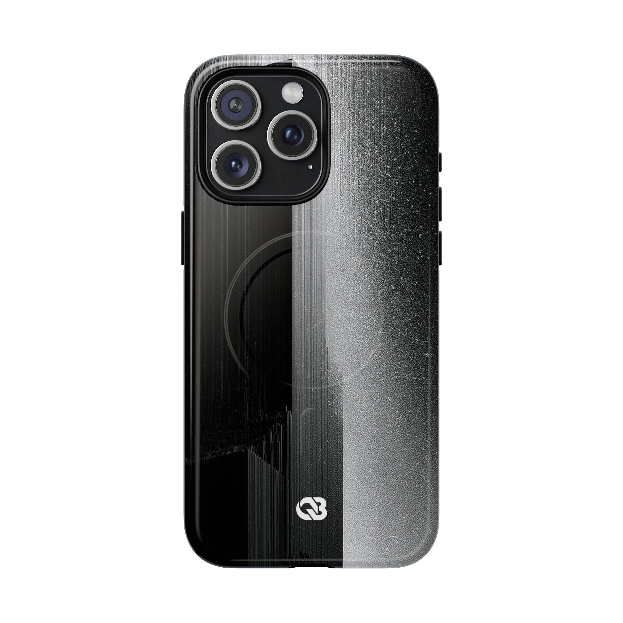Black Tough 2.0 Magsafe Phone Case for iPhone - Brutalist Pixel Monolith