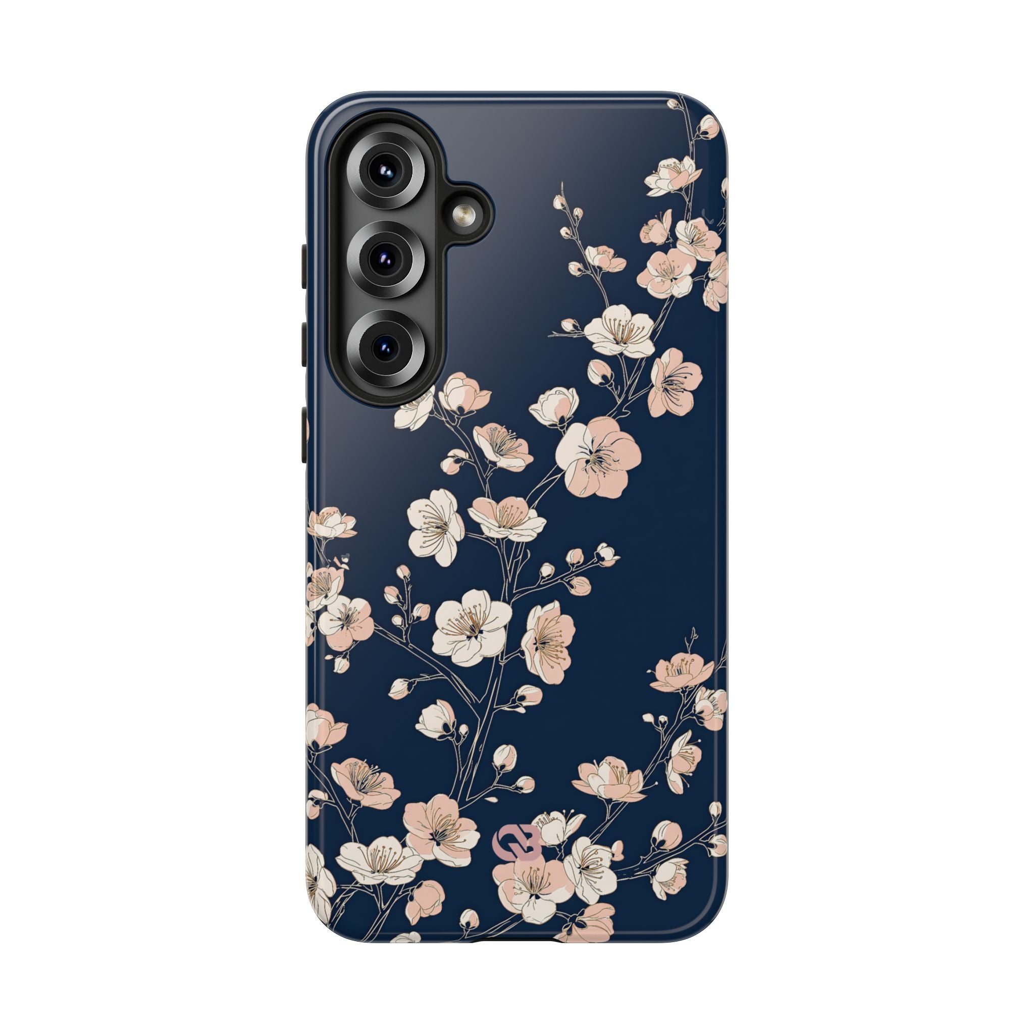 Blue Tough Phone Case for Samsung - Midnight Peach Sakura
