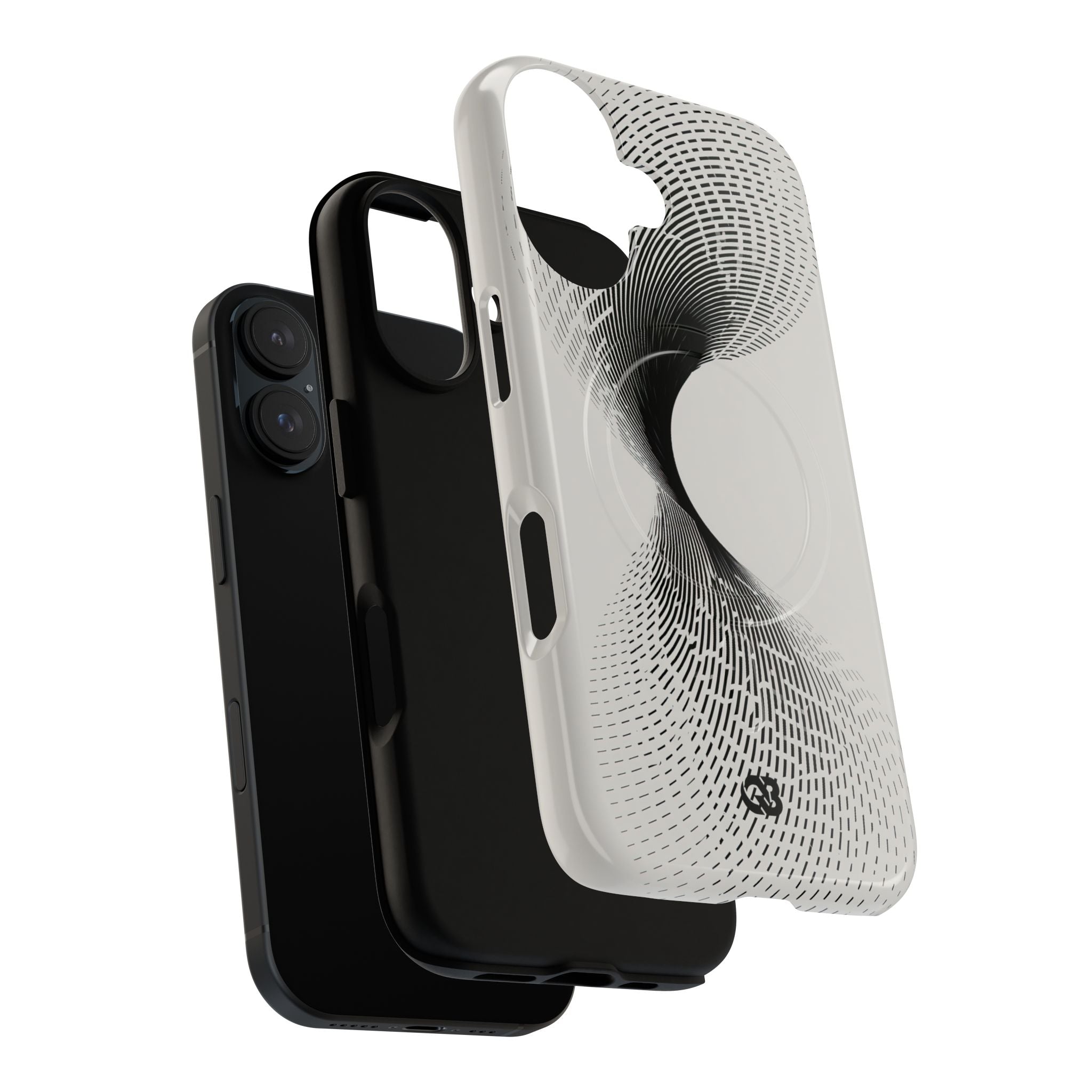 White Tough 2.0 Magsafe Phone Case for iPhone - Linear Torsion Grid