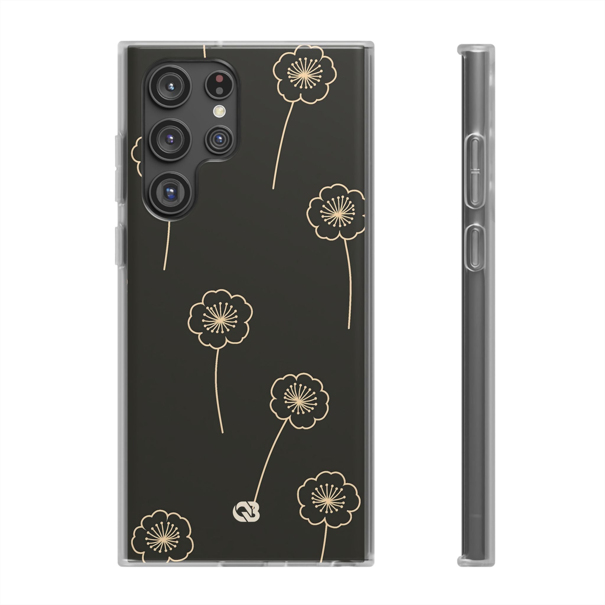 Black Lite Phone Case for Samsung - Obsidian Sand Petals