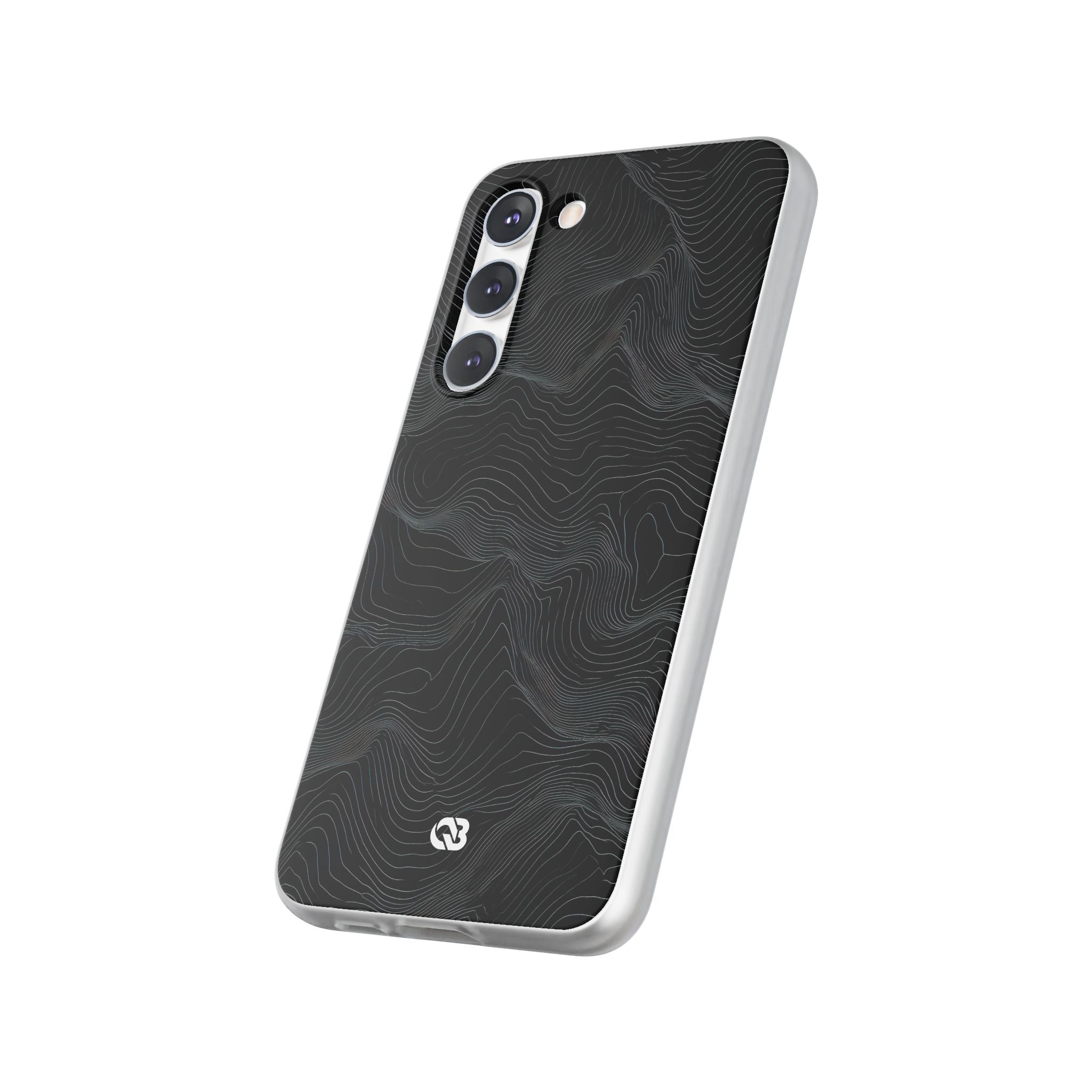 Black Lite Phone Case for Samsung - Obsidian Topo Wireframe