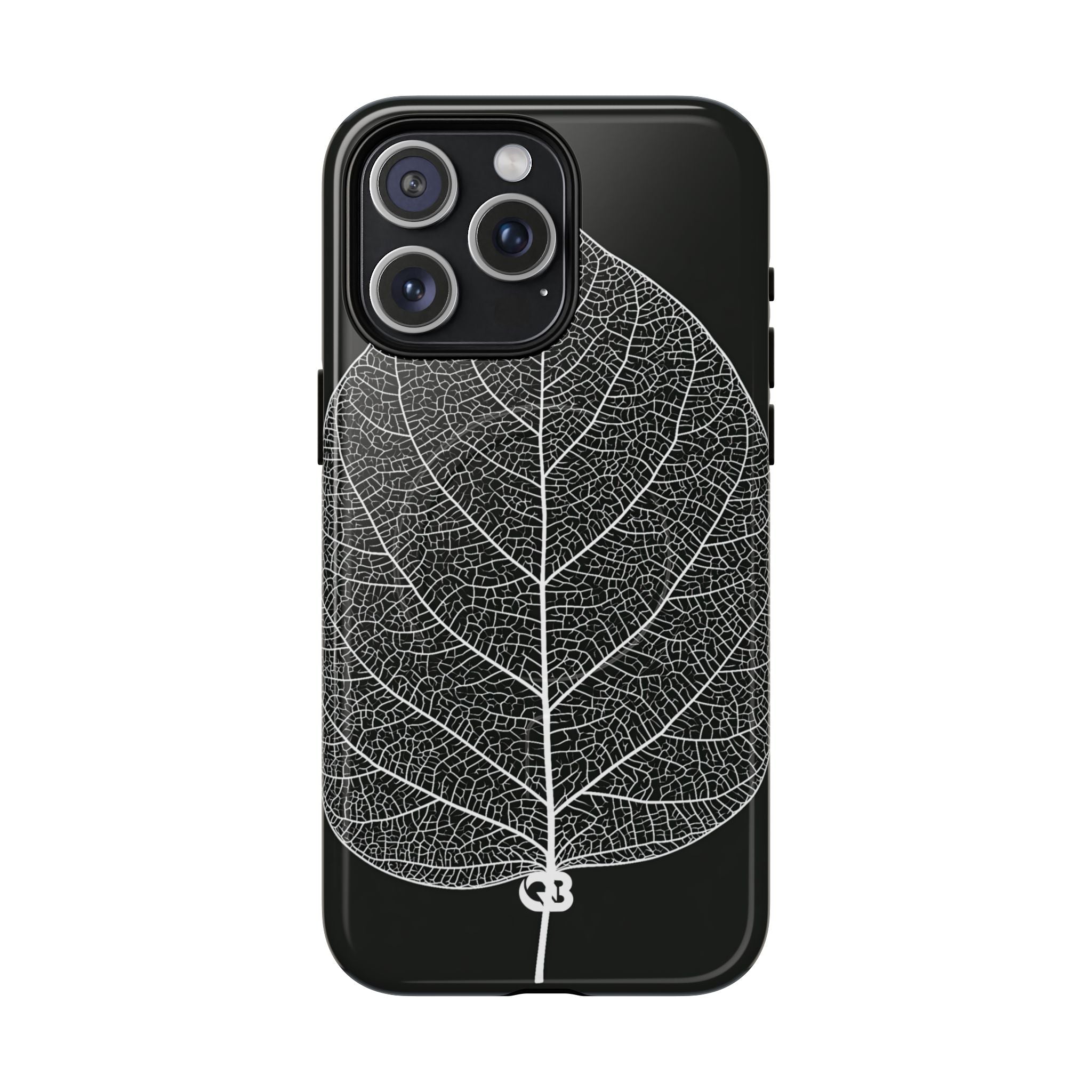 Black Tough 2.0 Magsafe Phone Case for iPhone - Bleached Leaf Lattice