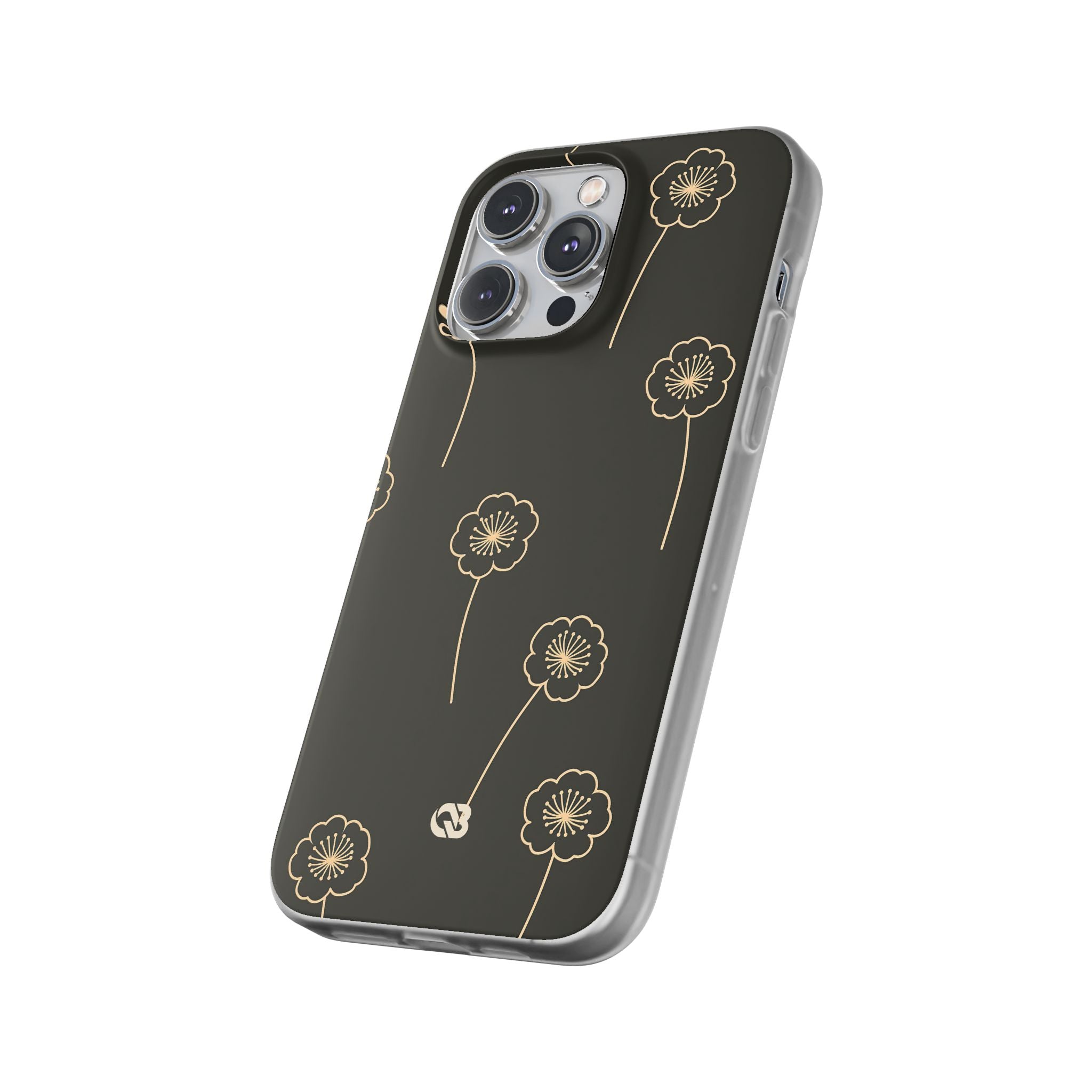 Black Lite Phone Case for iPhone - Obsidian Sand Petals