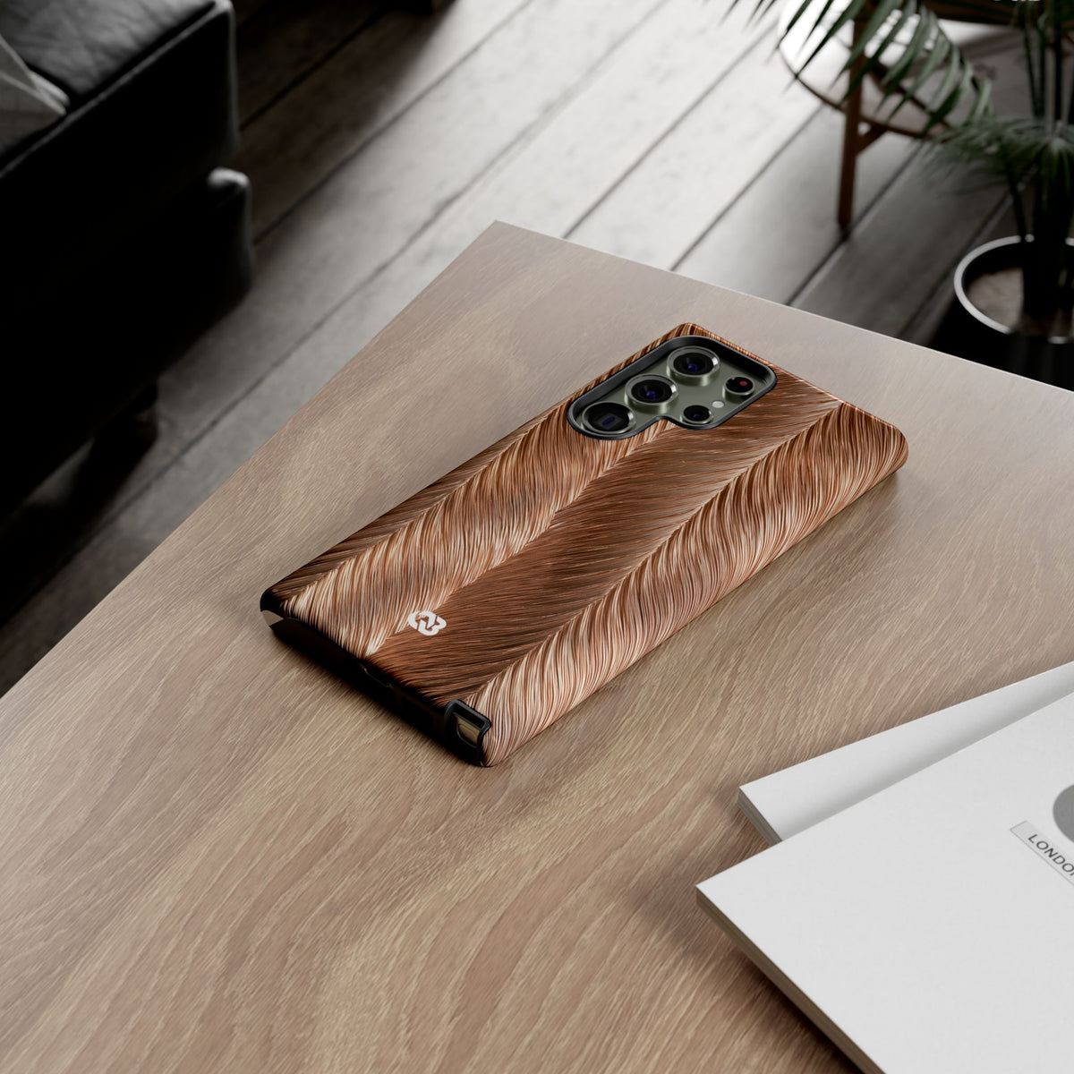 Rose Gold Weave · Tough Phone Case for Samsung · Brown