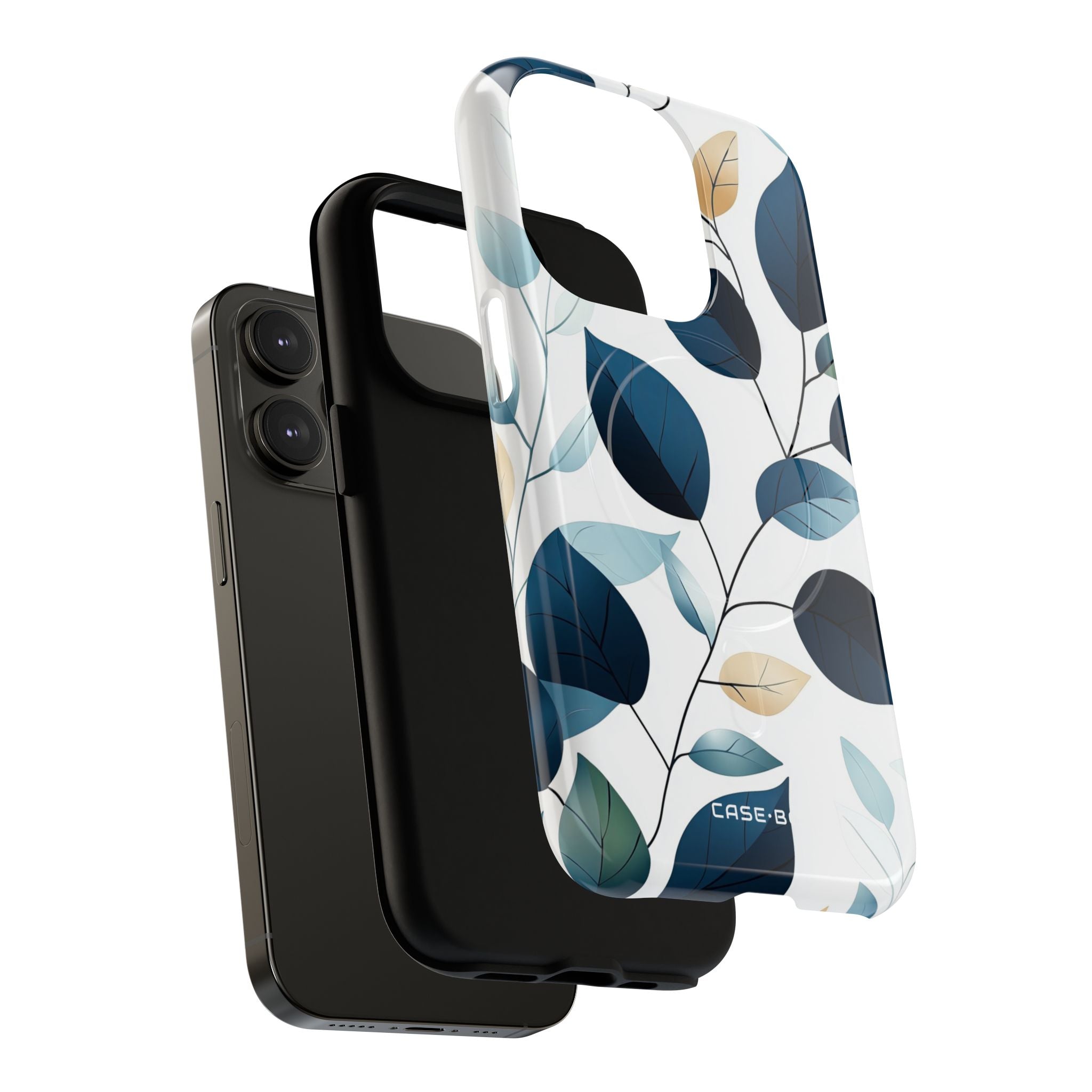 Navy Blattadern iPhone 14 Pro Case - Tough+