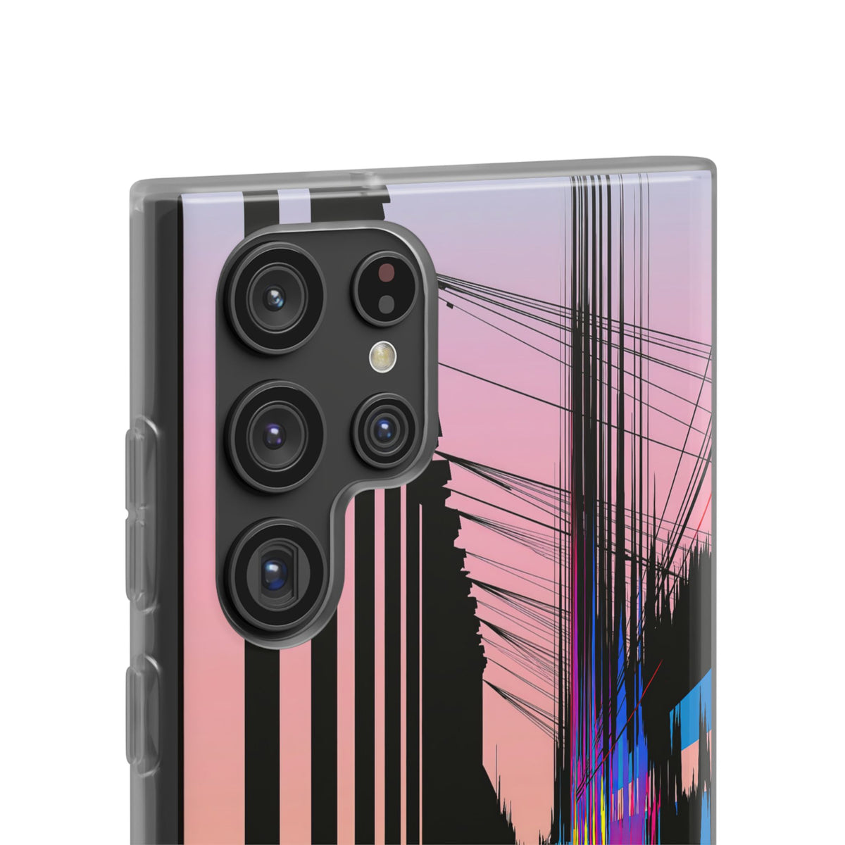 Blue Lite Phone Case for Samsung - Fractured Data Skyline
