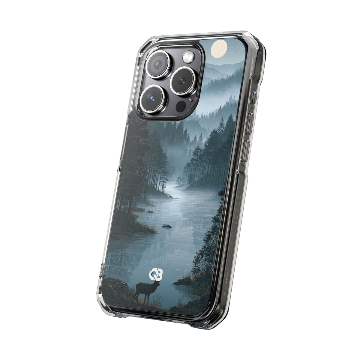 Silent Nordic Fjord · Clear Impact Magnetic Phone Case for iPhone · Blue