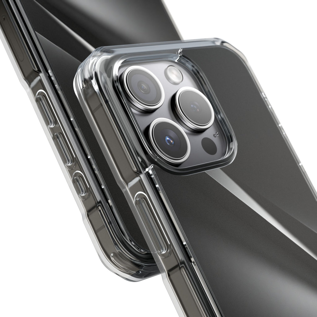 Obsidian Ridge · Clear Impact Magnetic Phone Case for iPhone · Black