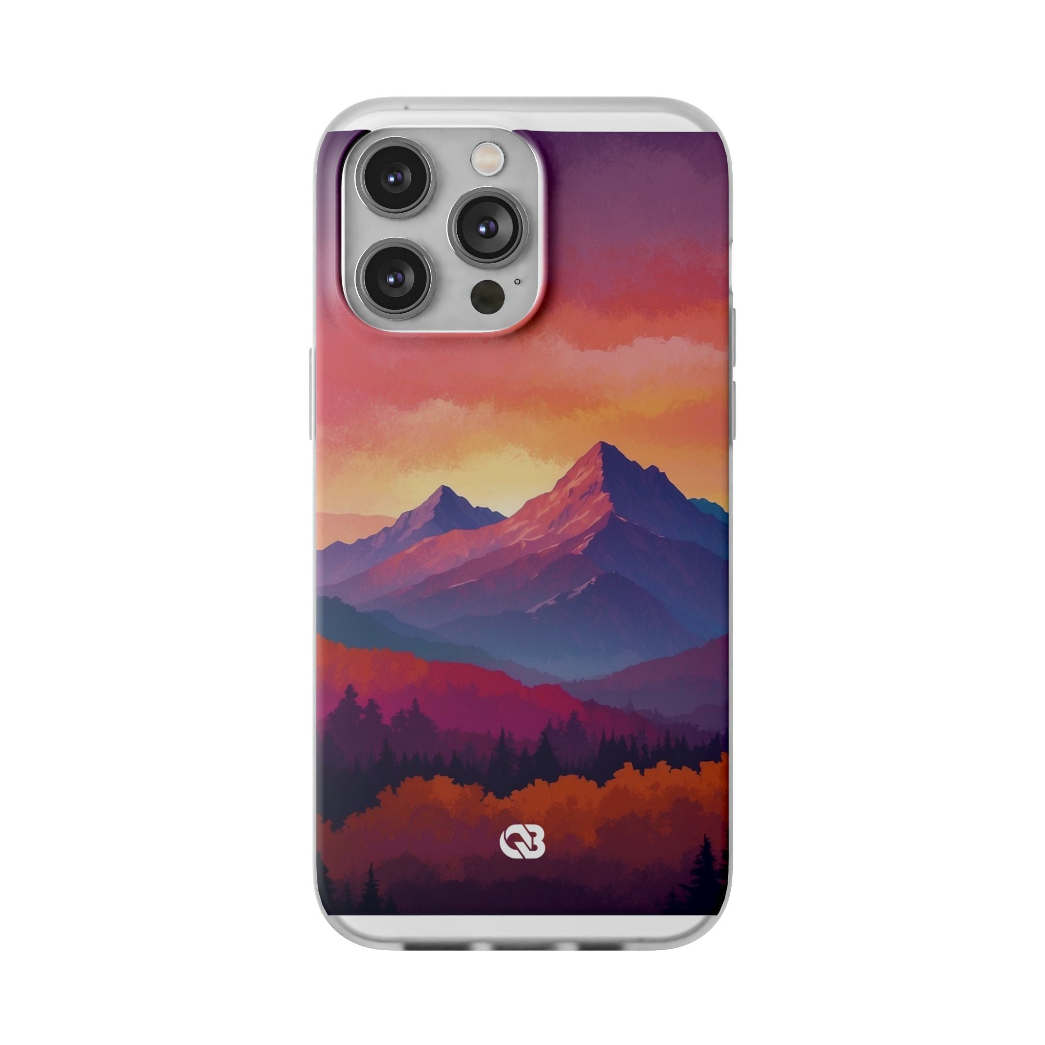 Crimson Mountain Dusk · Soft Custodia per iPhone