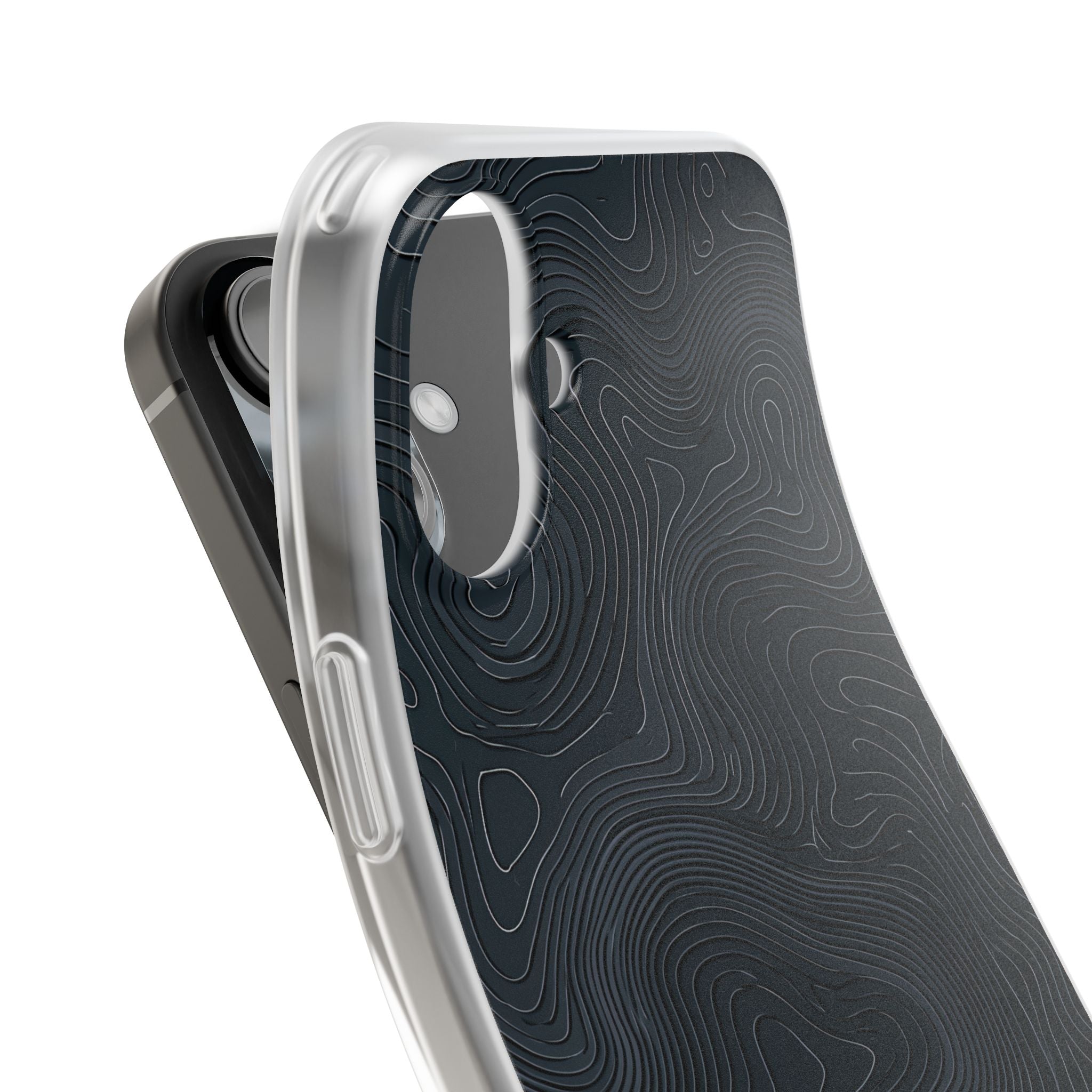 Black Lite Phone Case for iPhone - Obsidian Ridge Topo