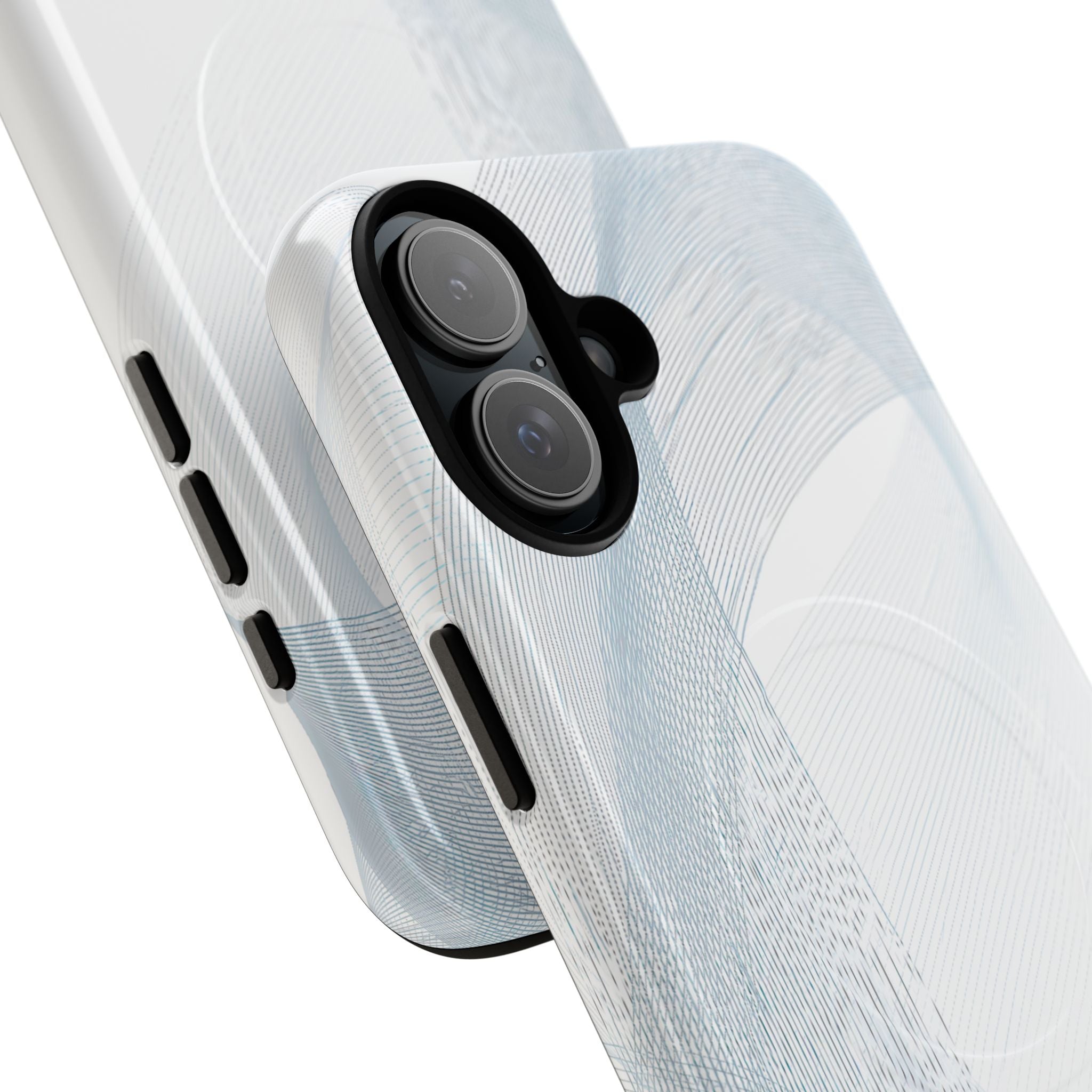 White Tough 2.0 Magsafe Phone Case for iPhone - Arctic Line Current