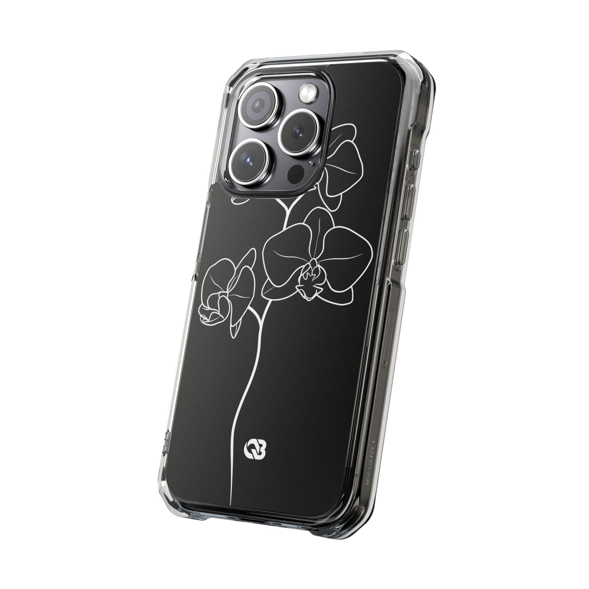 Black Impact MagSafe Phone Case for iPhone - Noir Alabaster Orchid