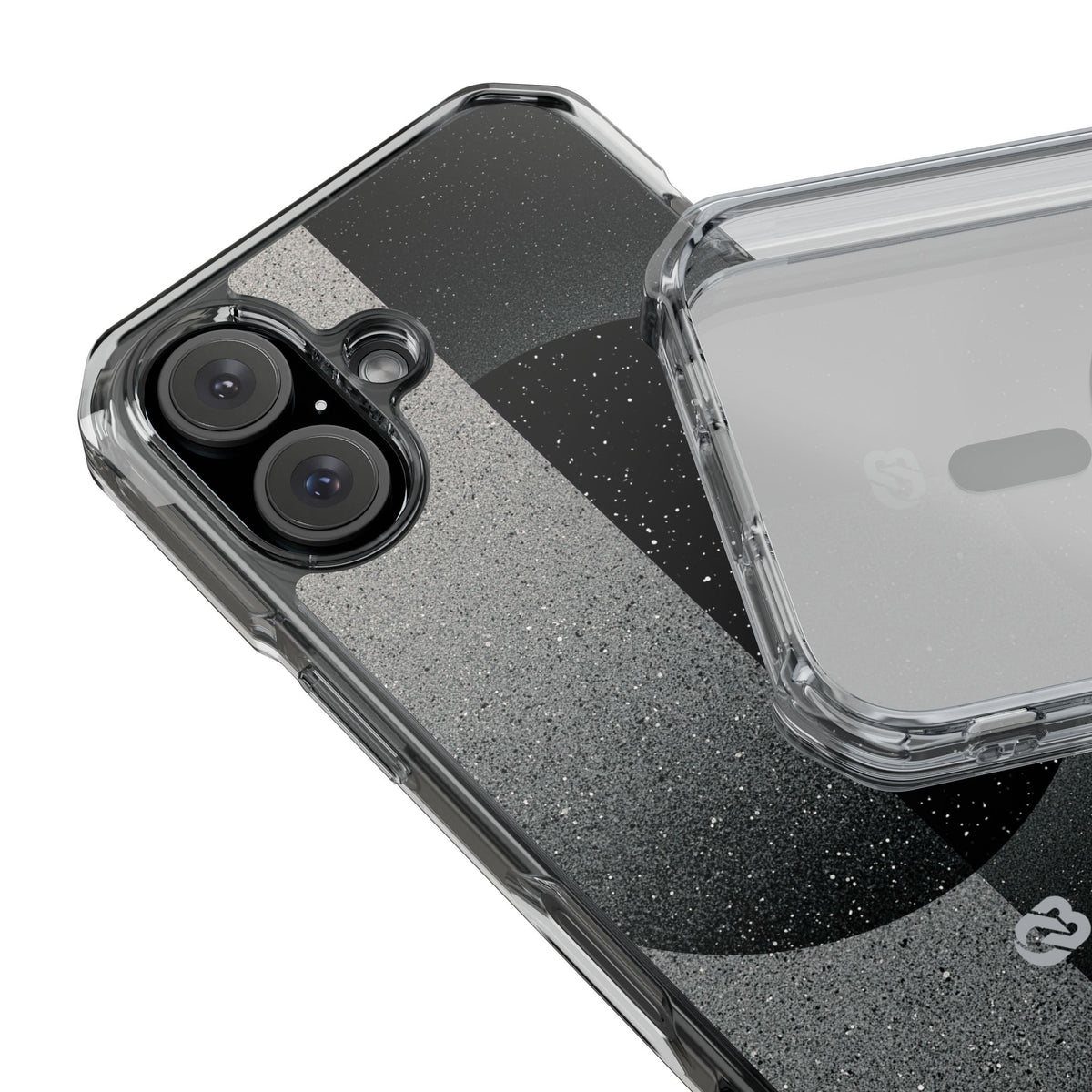 Black Impact MagSafe Phone Case for iPhone - Lunar Static Orbit
