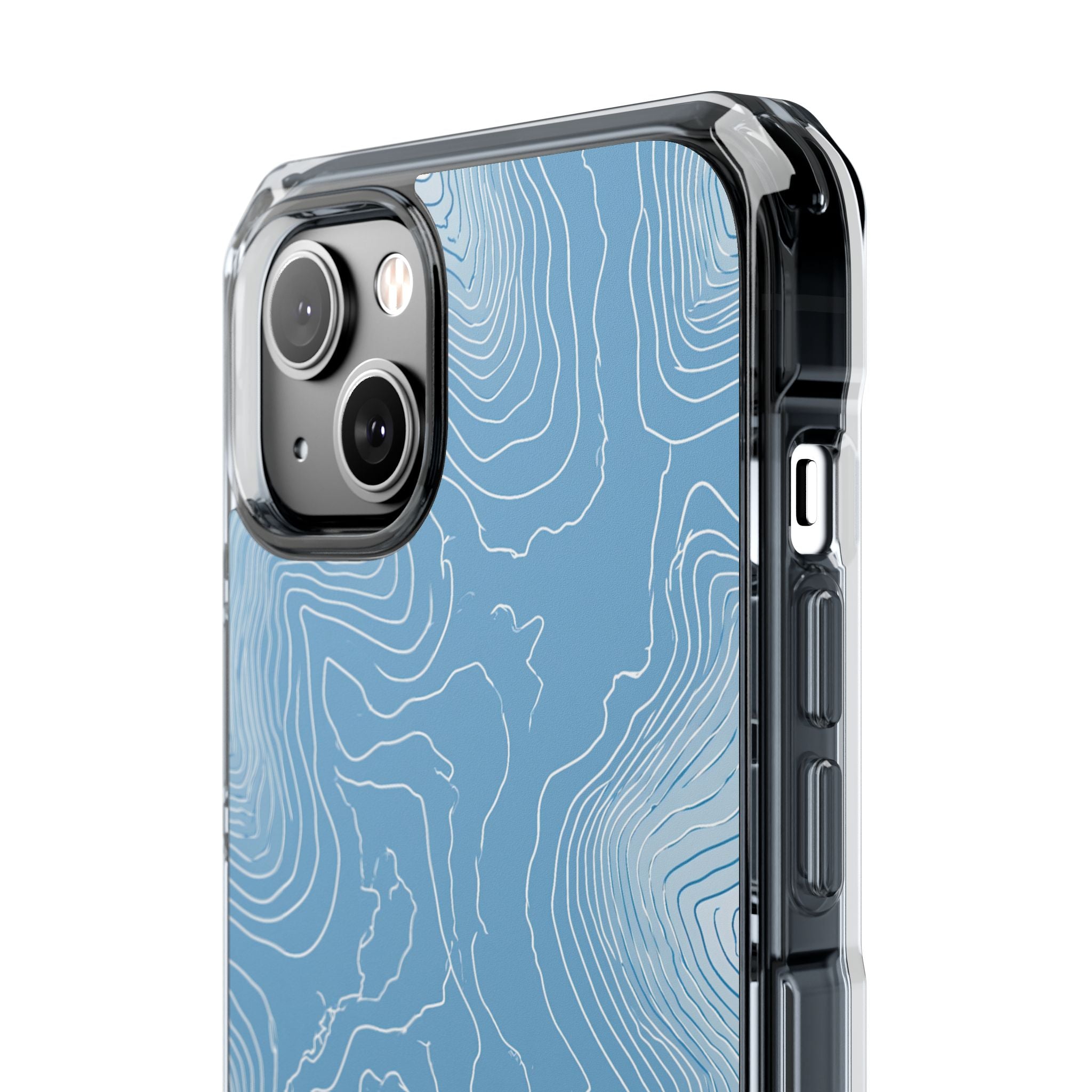 Blue Impact MagSafe Phone Case for iPhone - Glacial Ridge Topo