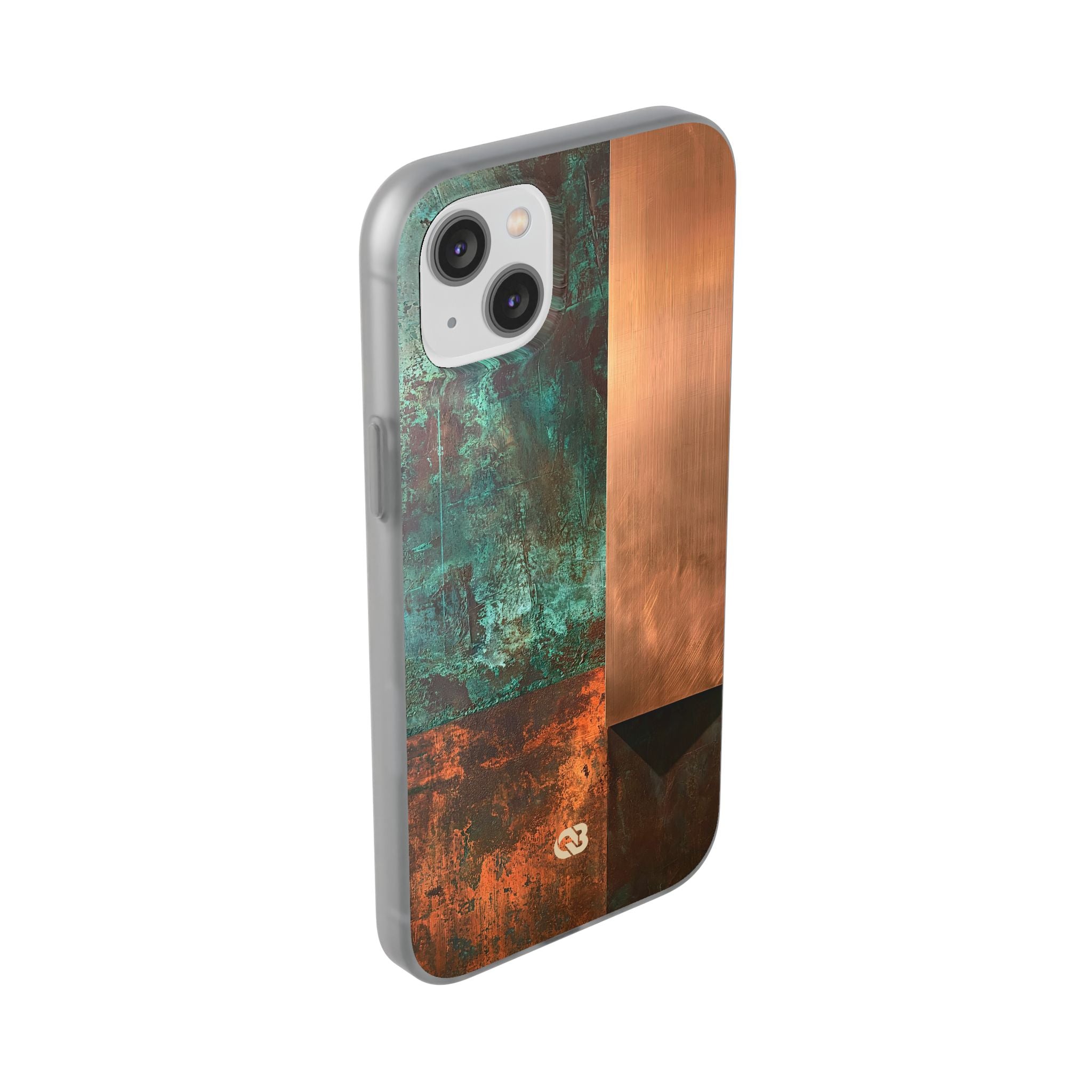 Teal Lite Phone Case for iPhone - Verdigris Copper Slab