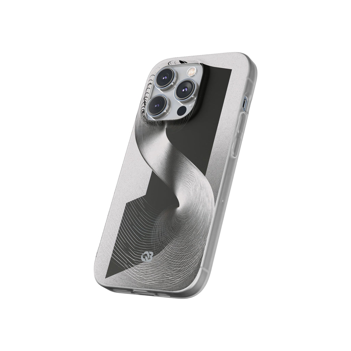 Grey Lite Phone Case for iPhone - Obsidian Moiré Wave