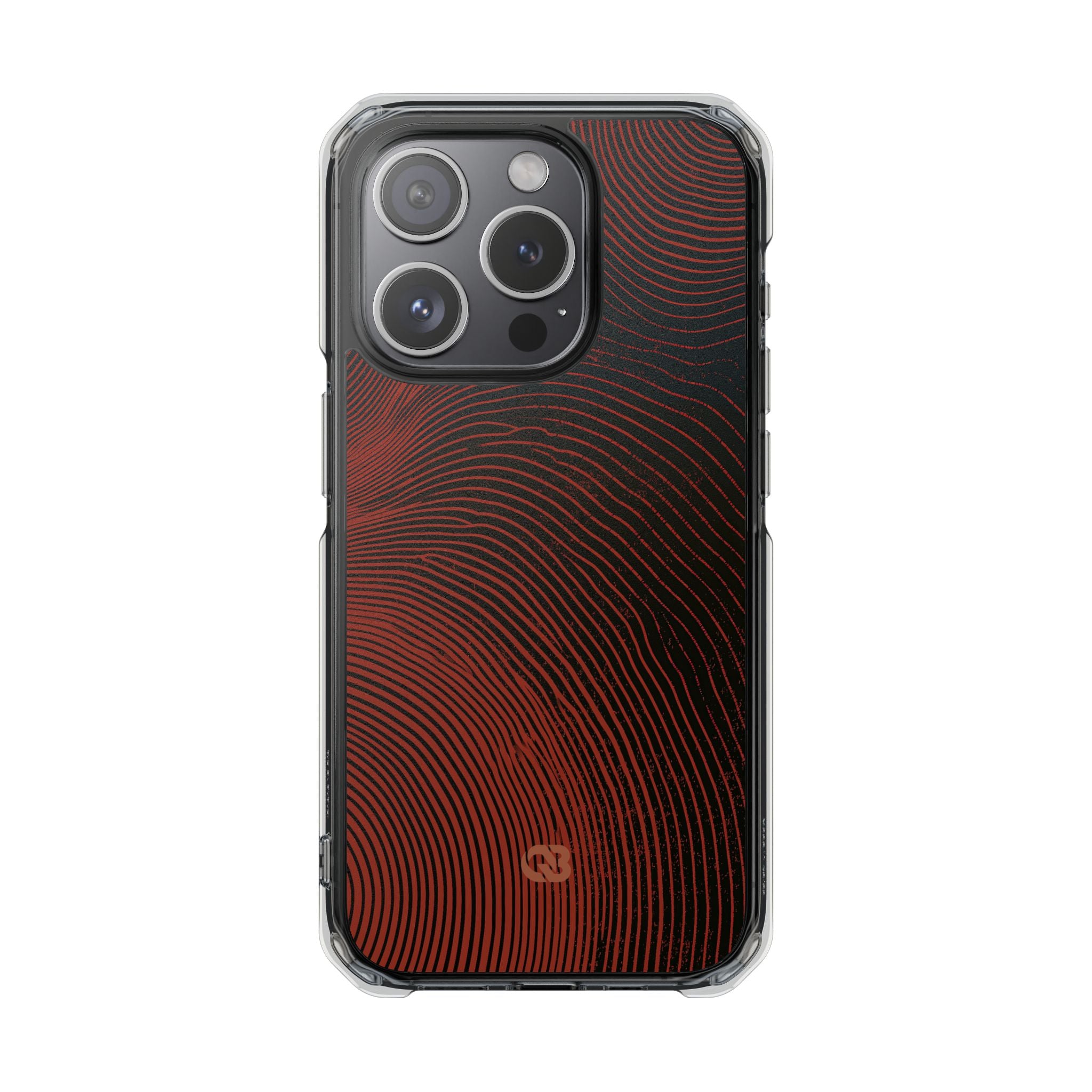 Red Impact MagSafe Phone Case for iPhone - Terracotta Nerve Map