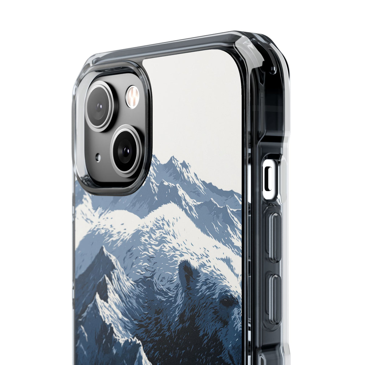 Fjord Summit Bear · Clear Impact Magnetic Phone Case for iPhone · Blue