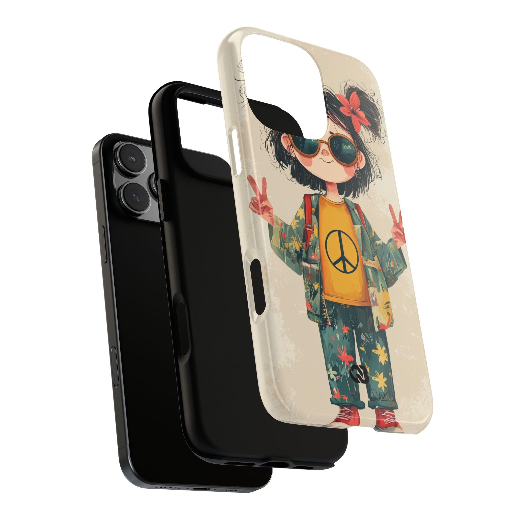 Retro Peace Girl · Tough Phone Case for iPhone