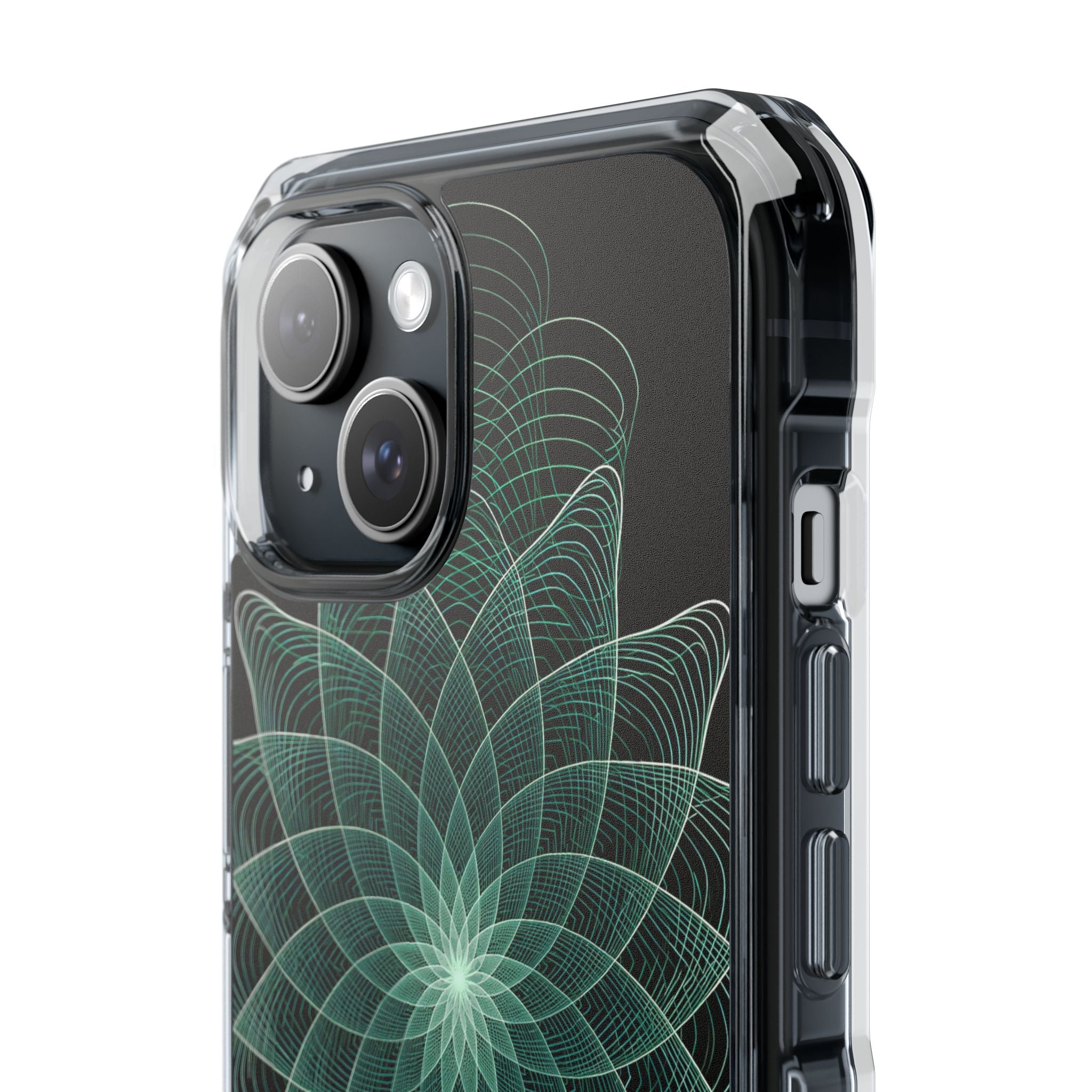 Green Impact MagSafe Phone Case for iPhone - Cyan Signal Bloom