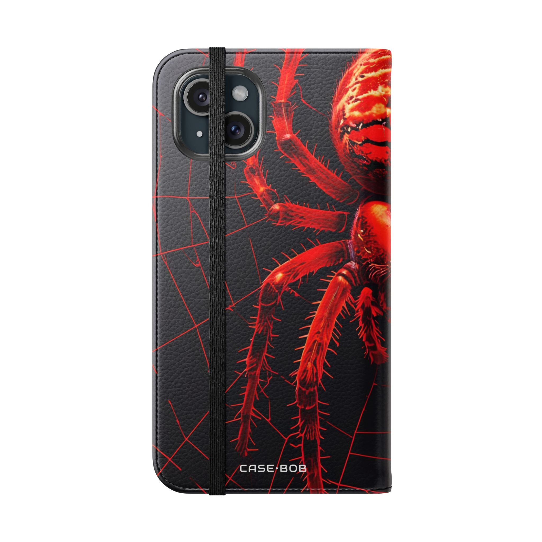 Crimson Spiderweb - iPhone 15 Plus Case - Wallet