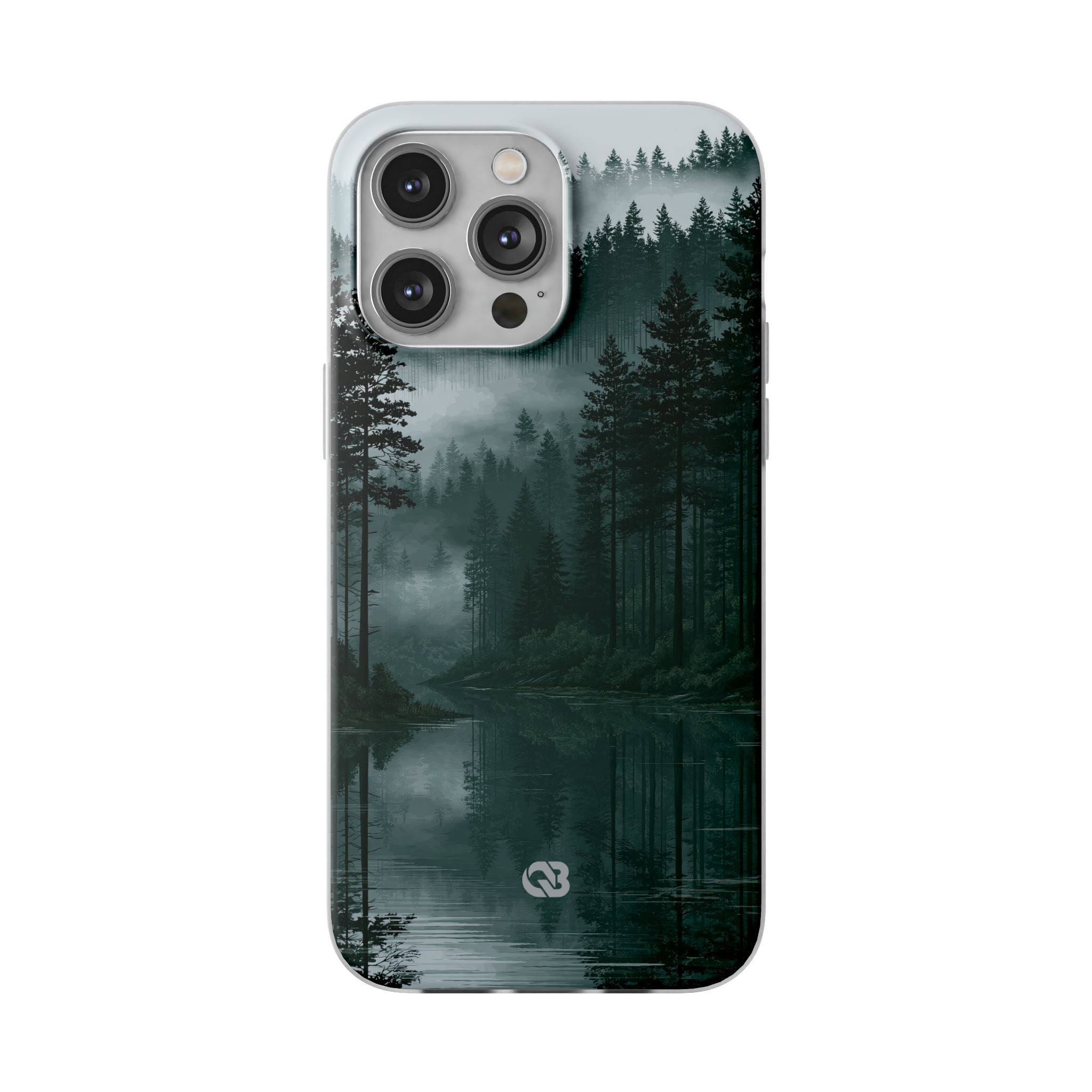 Green Lite Phone Case for iPhone - Misty Evergreen Mirror